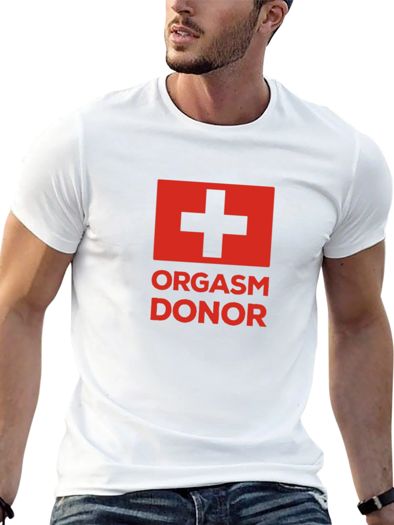 Black Orgasm Donor Graphic Tee - Black Humor Novelty T-Shirt view 13