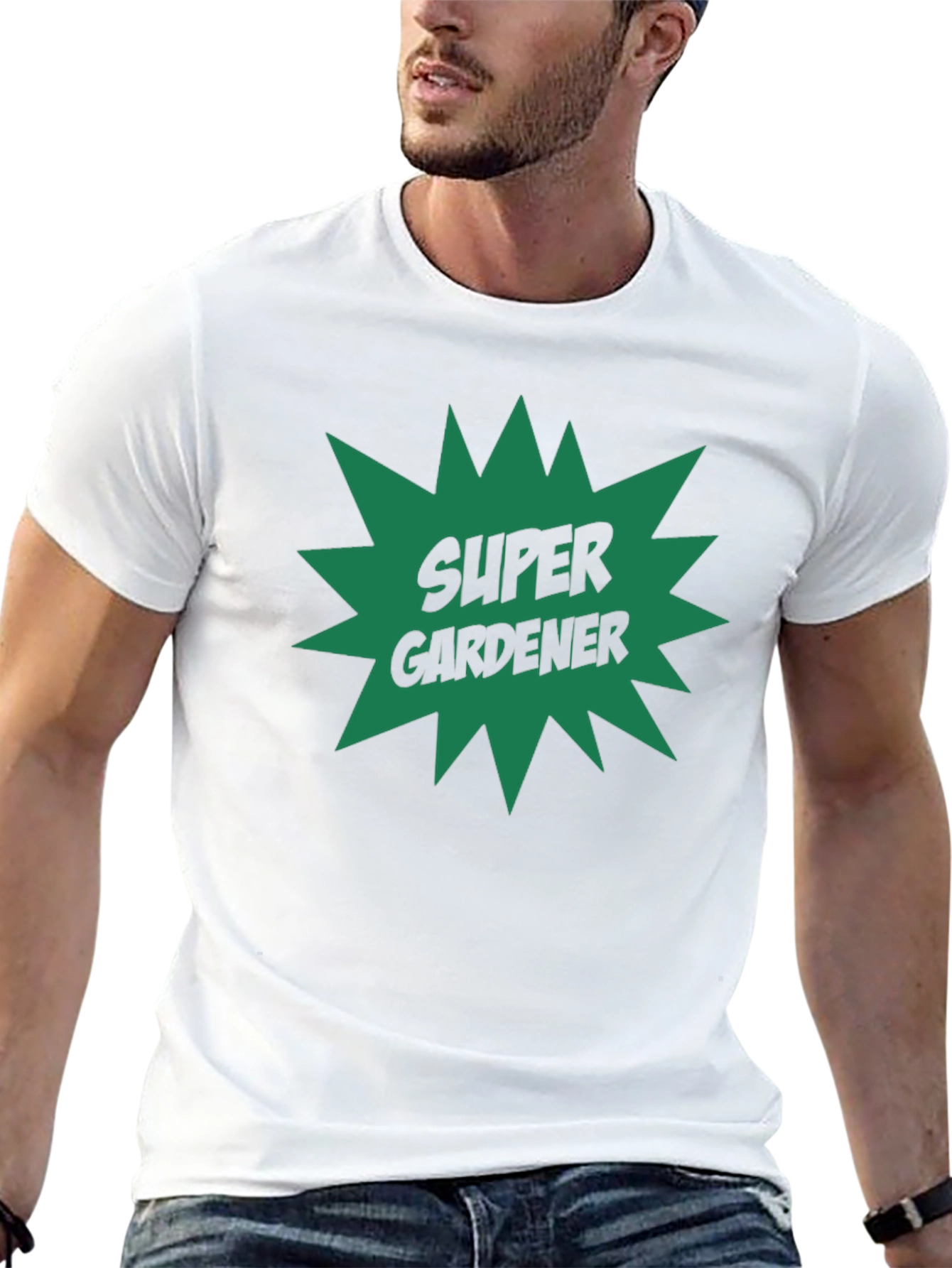 Black Super Gardener T-Shirt - Black Crew Neck Tee view 13