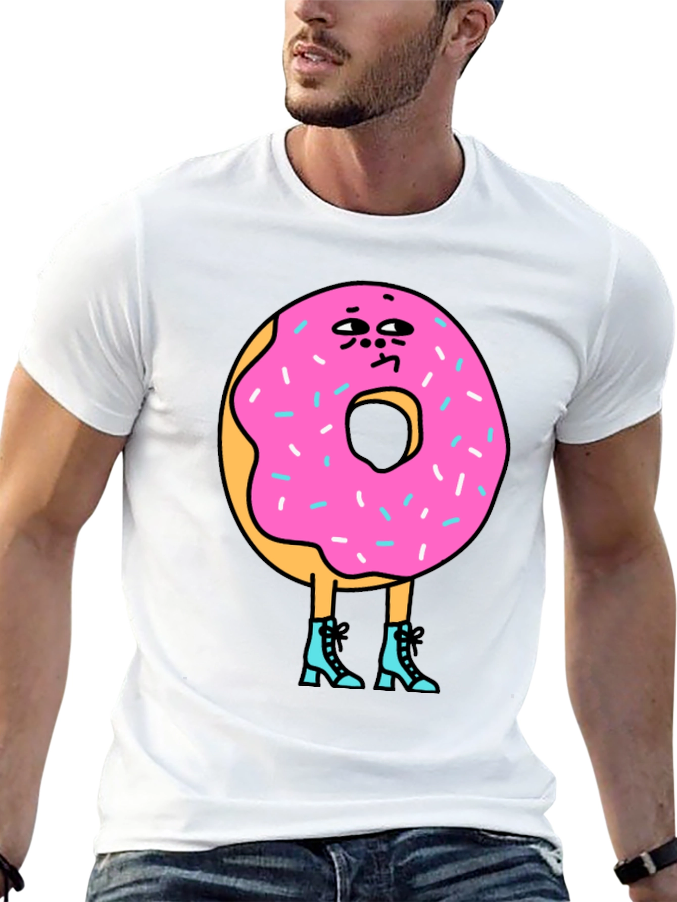Black Donut Character Graphic T-Shirt view 13