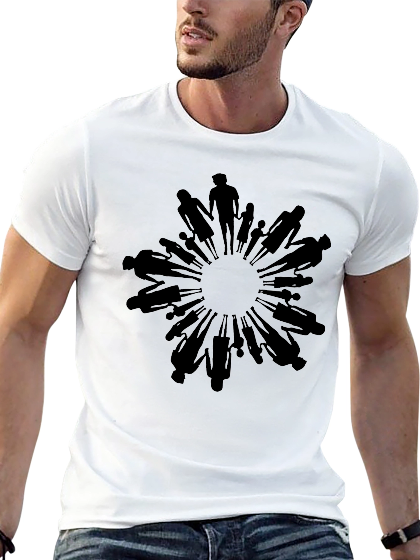 Black Unity Circle Graphic Tee - Black Crew Neck view 13