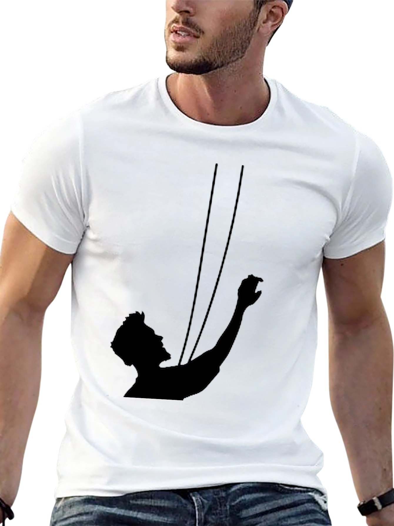 Black Silhouette String Theory Graphic Tee - Black view 13