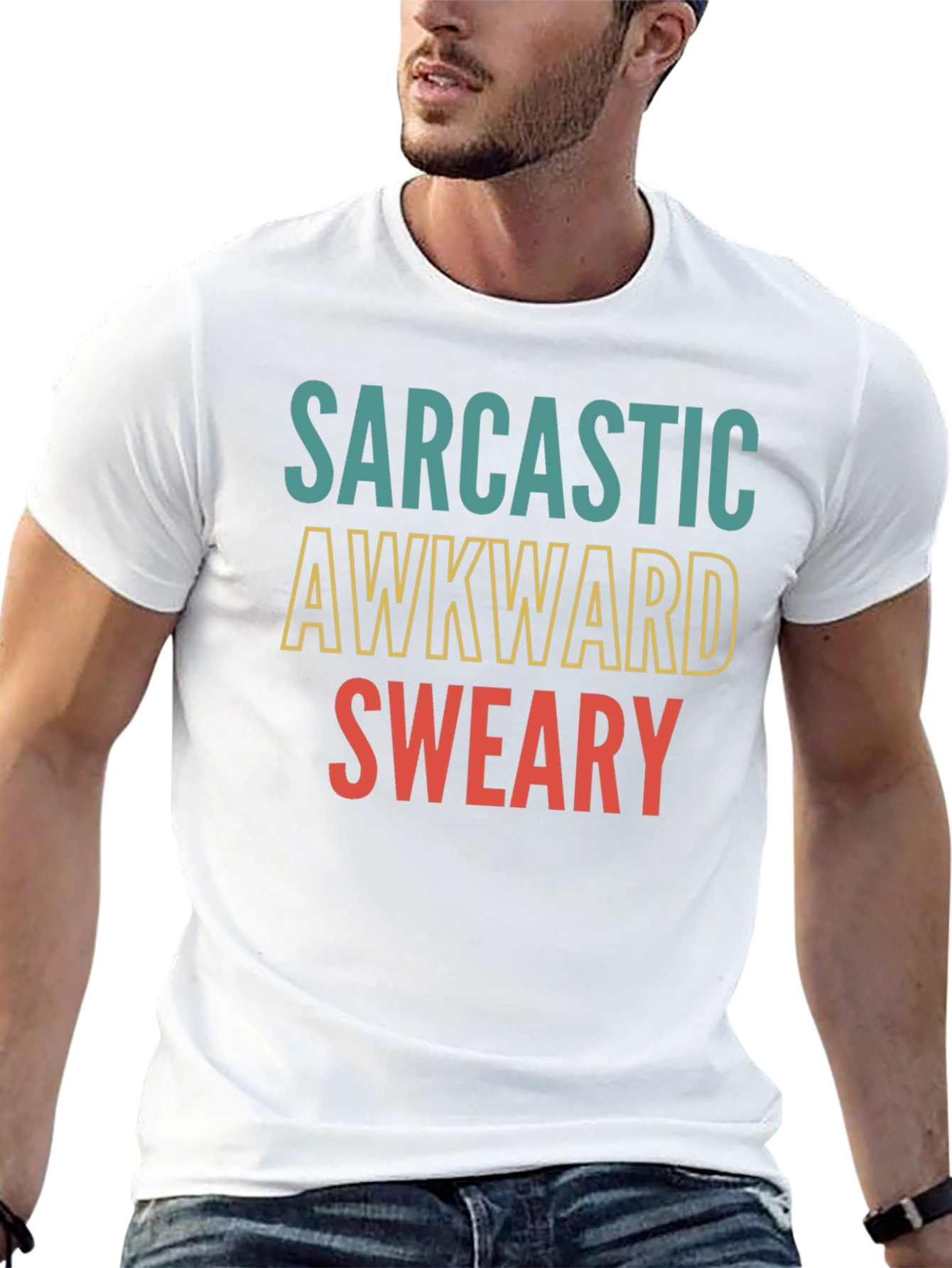 Black Sarcastic Awkward Sweary Graphic Tee view 13