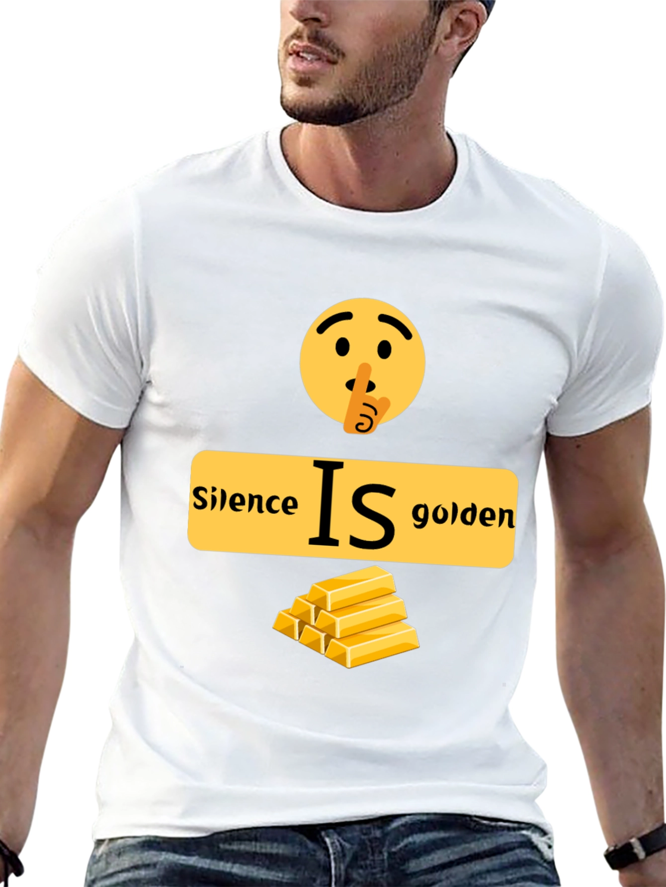Black Silence is Golden Graphic T-Shirt view 13
