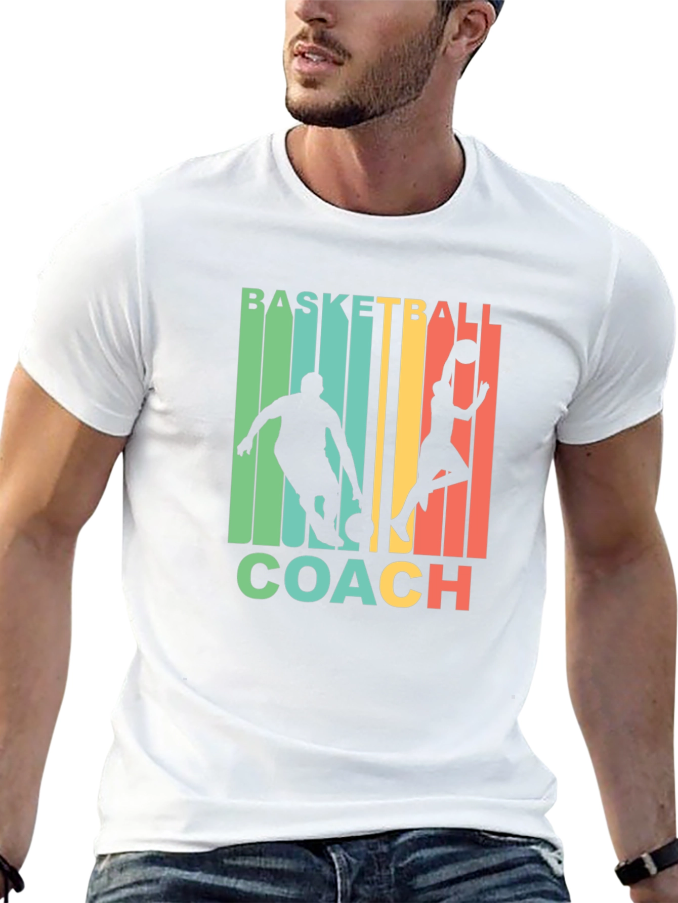 Black Basketball Coach Graphic T-Shirt view 13
