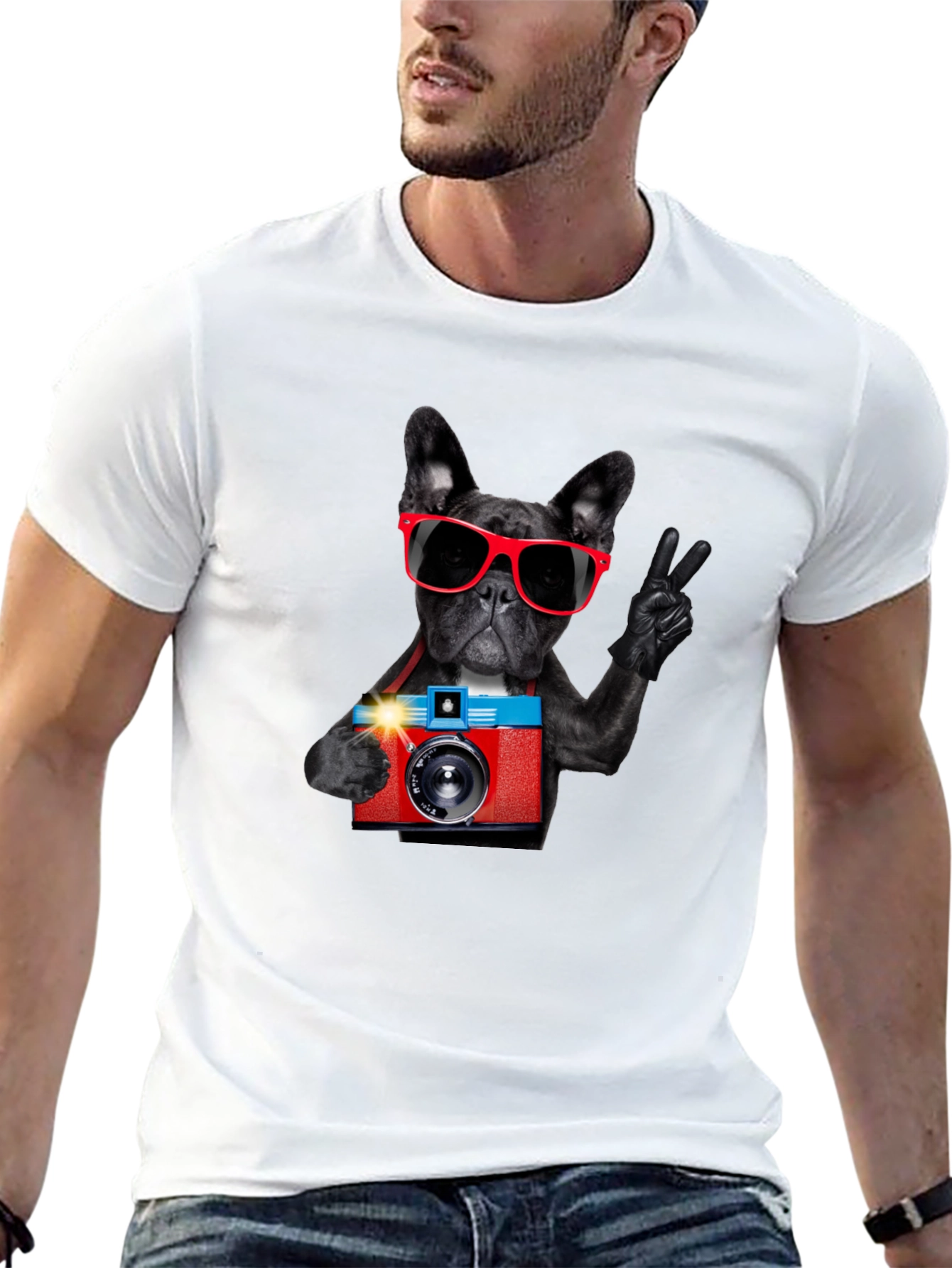 Black Dog Photographer Graphic T-Shirt view 13