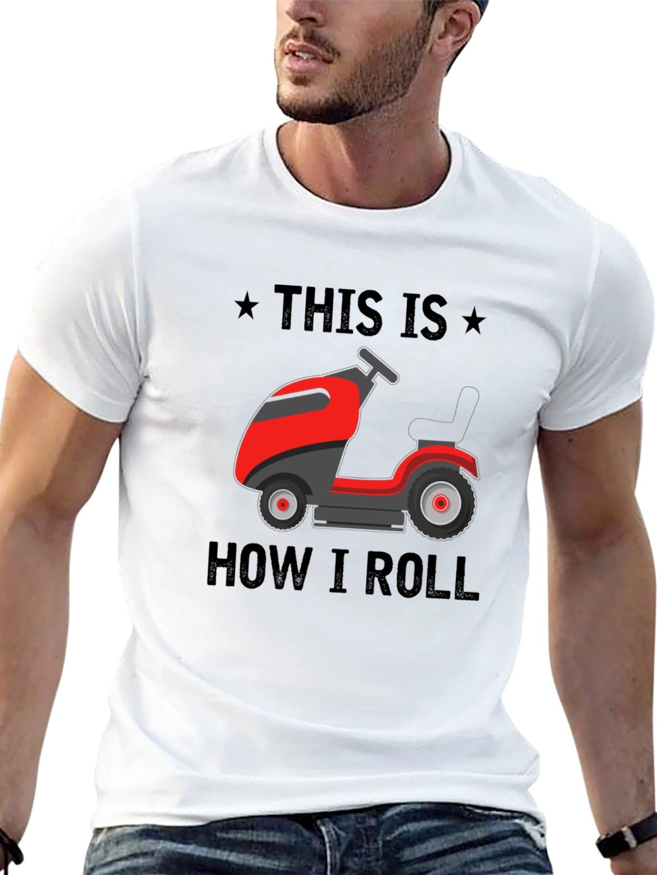 Black This Is How I Roll Lawn Mower T-Shirt view 13