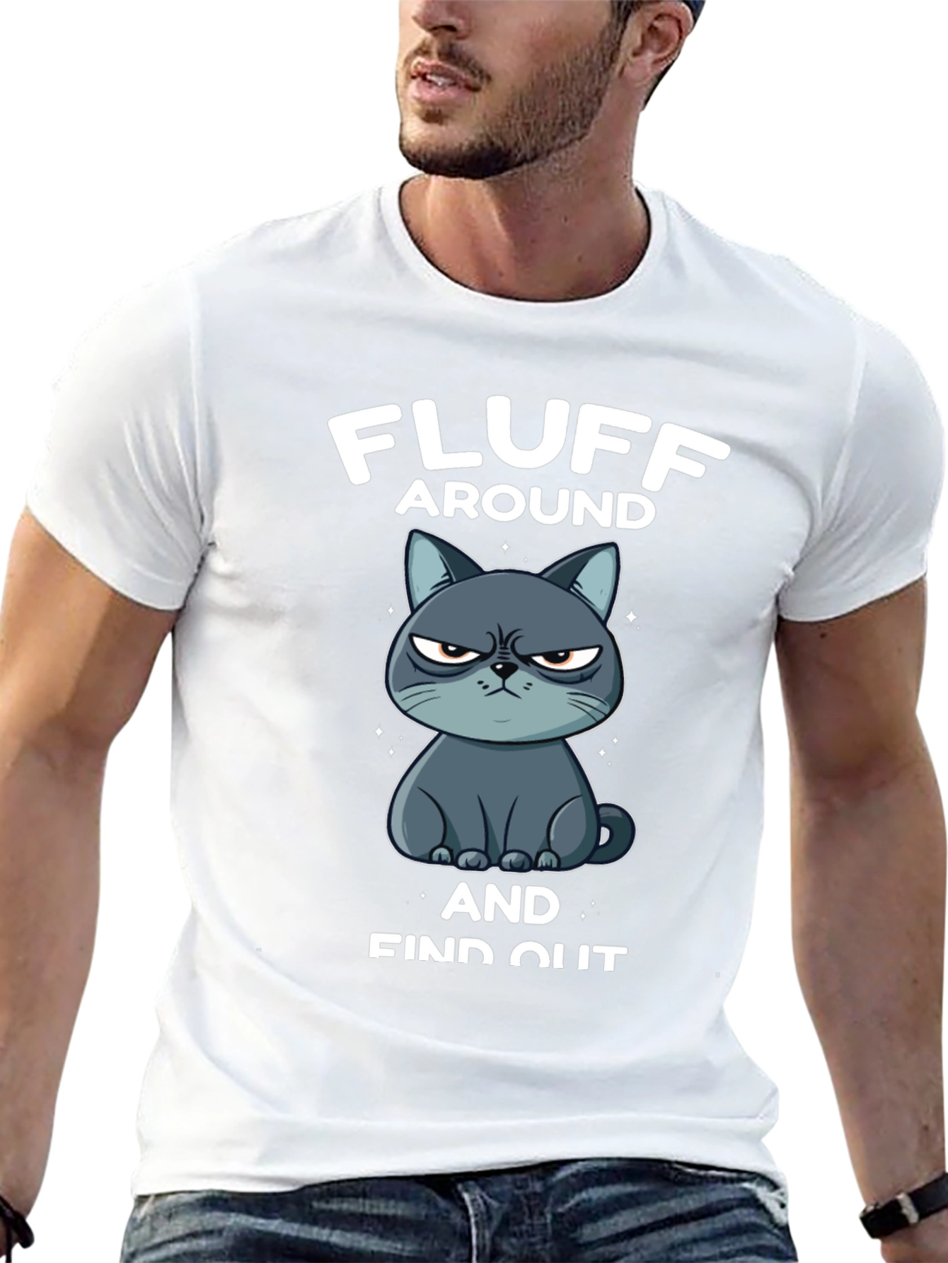 Black Fluff Around and Find Out Grumpy Cat T-Shirt view 13