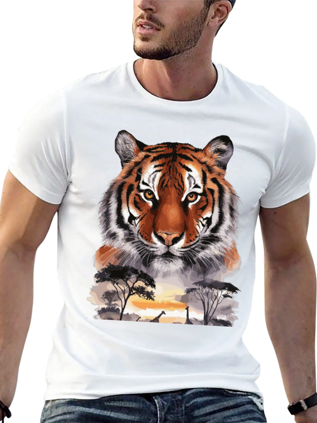 Black Tiger Safari Graphic Tee - Wildlife Adventure Shirt view 13