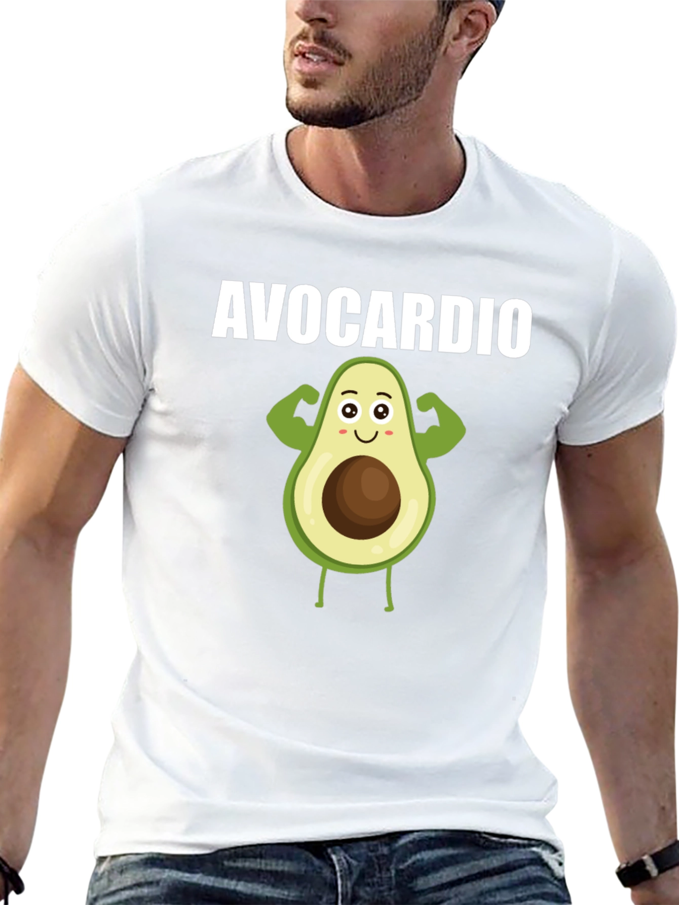 Black Avocardio Black T-Shirt - Funny Avocado Fitness Tee view 13