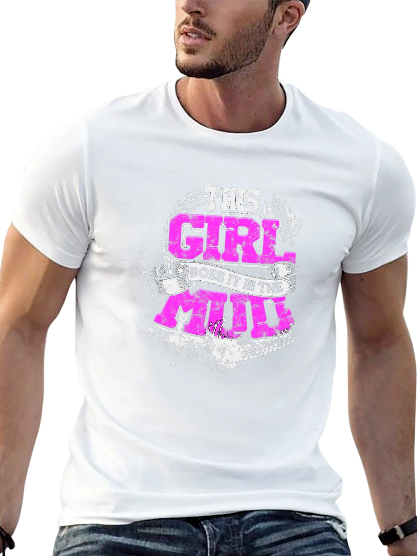 Black This Girl Does It in The Mud T-Shirt view 13