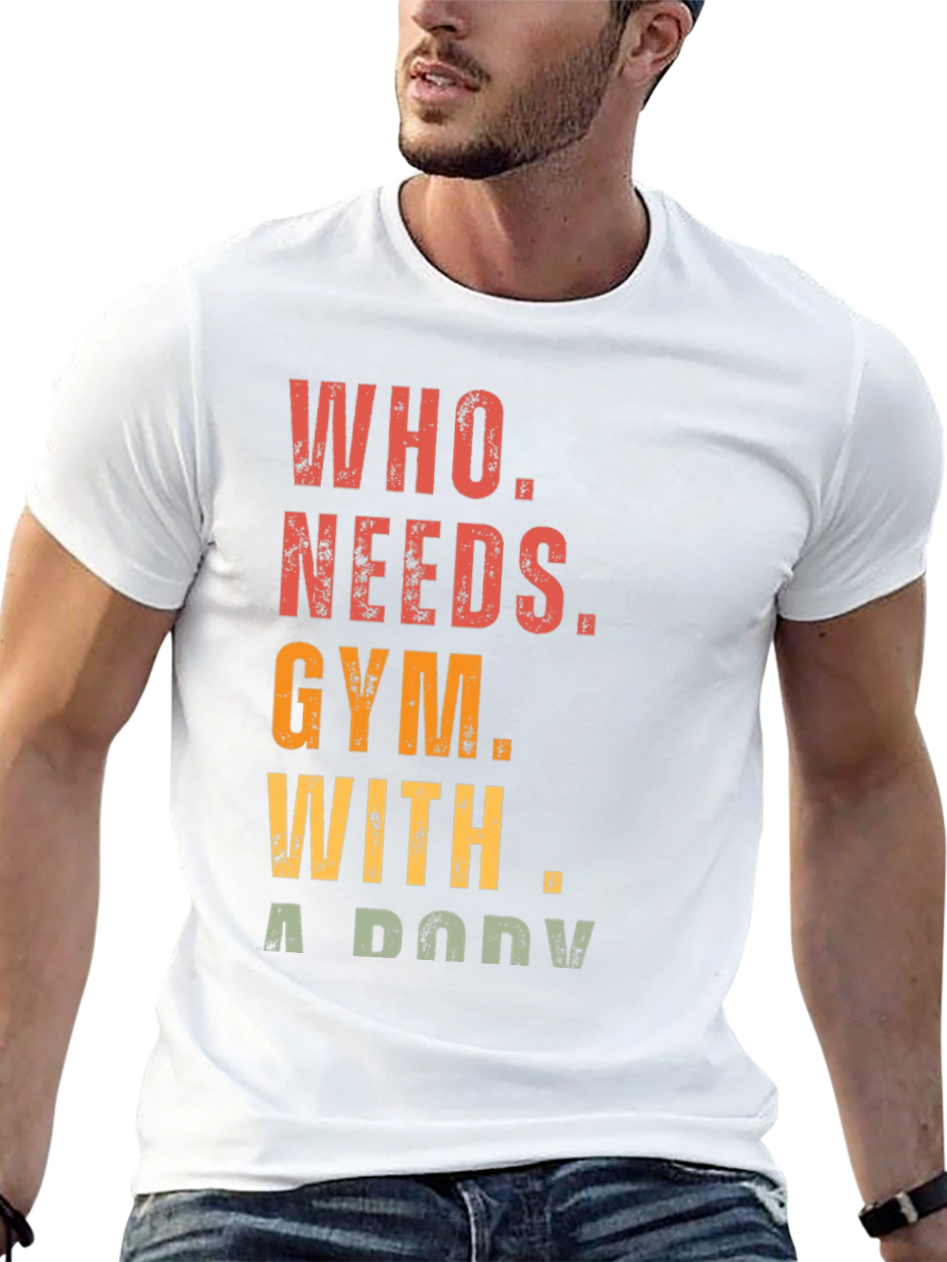 Black Who Needs Gym With A Body Graphic Tee view 13