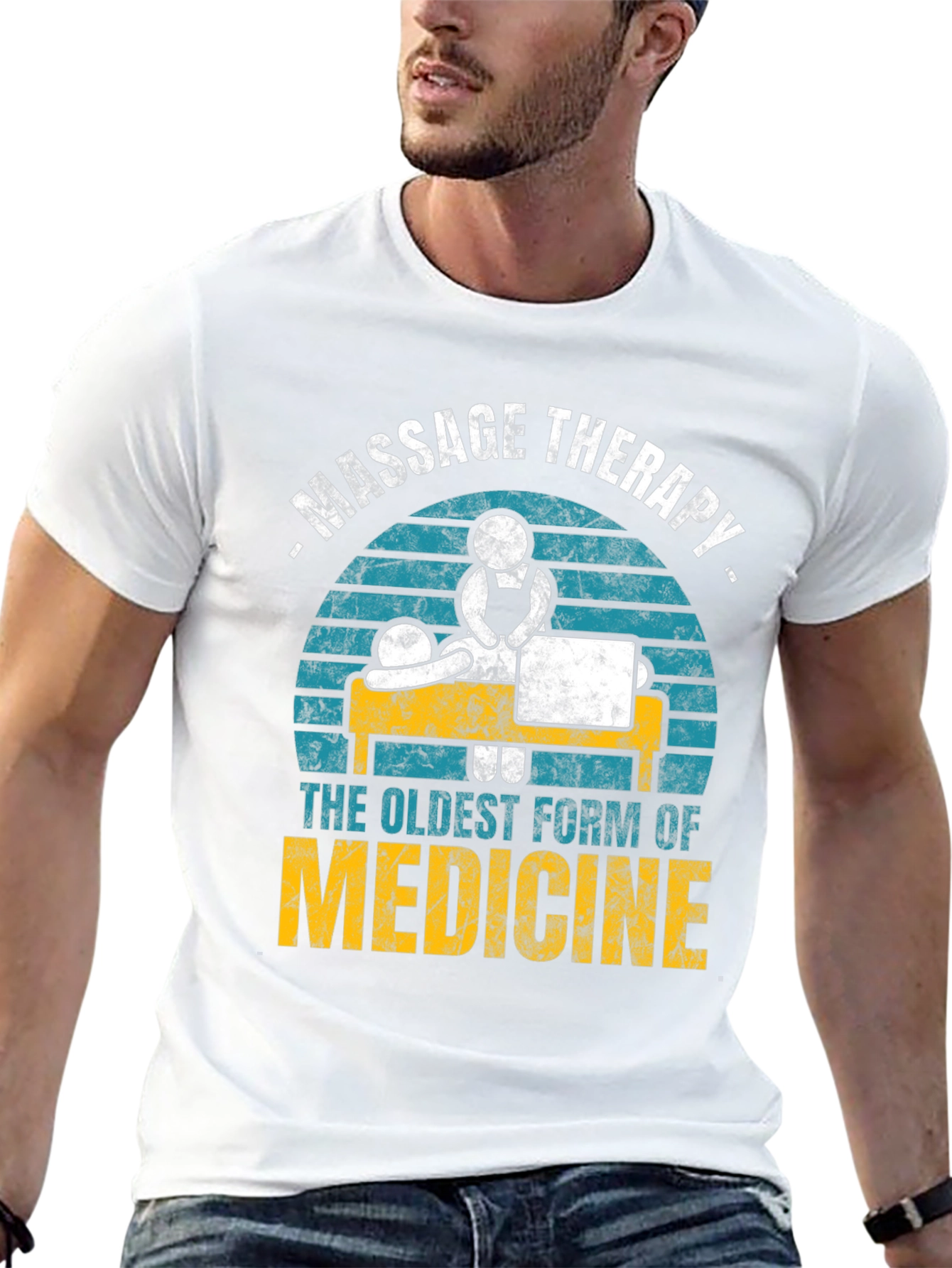 Black Massage Therapy T-Shirt - Oldest Form of Medicine view 13