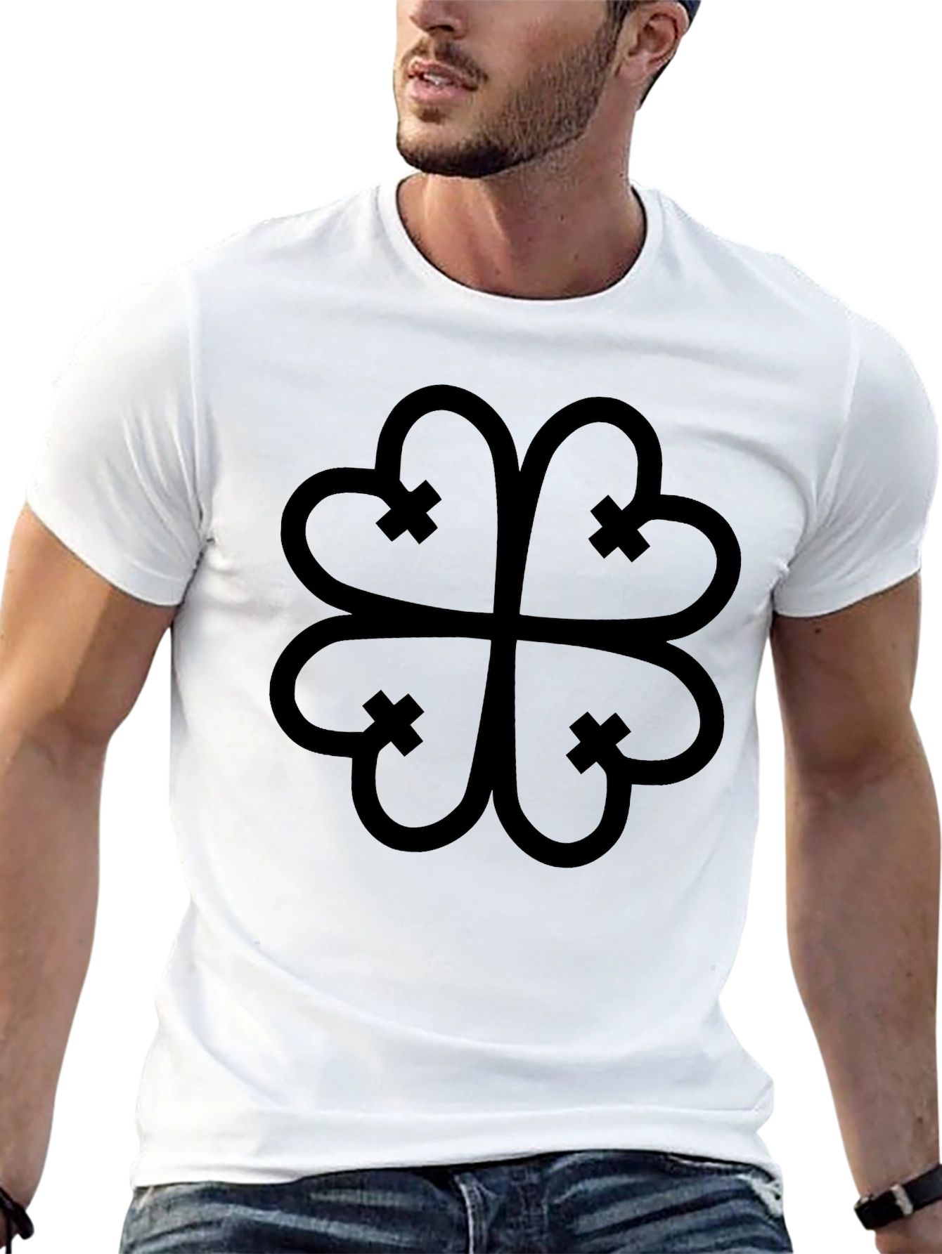 Black Adinkra Symbol Graphic Tee - Black Casual Shirt view 13