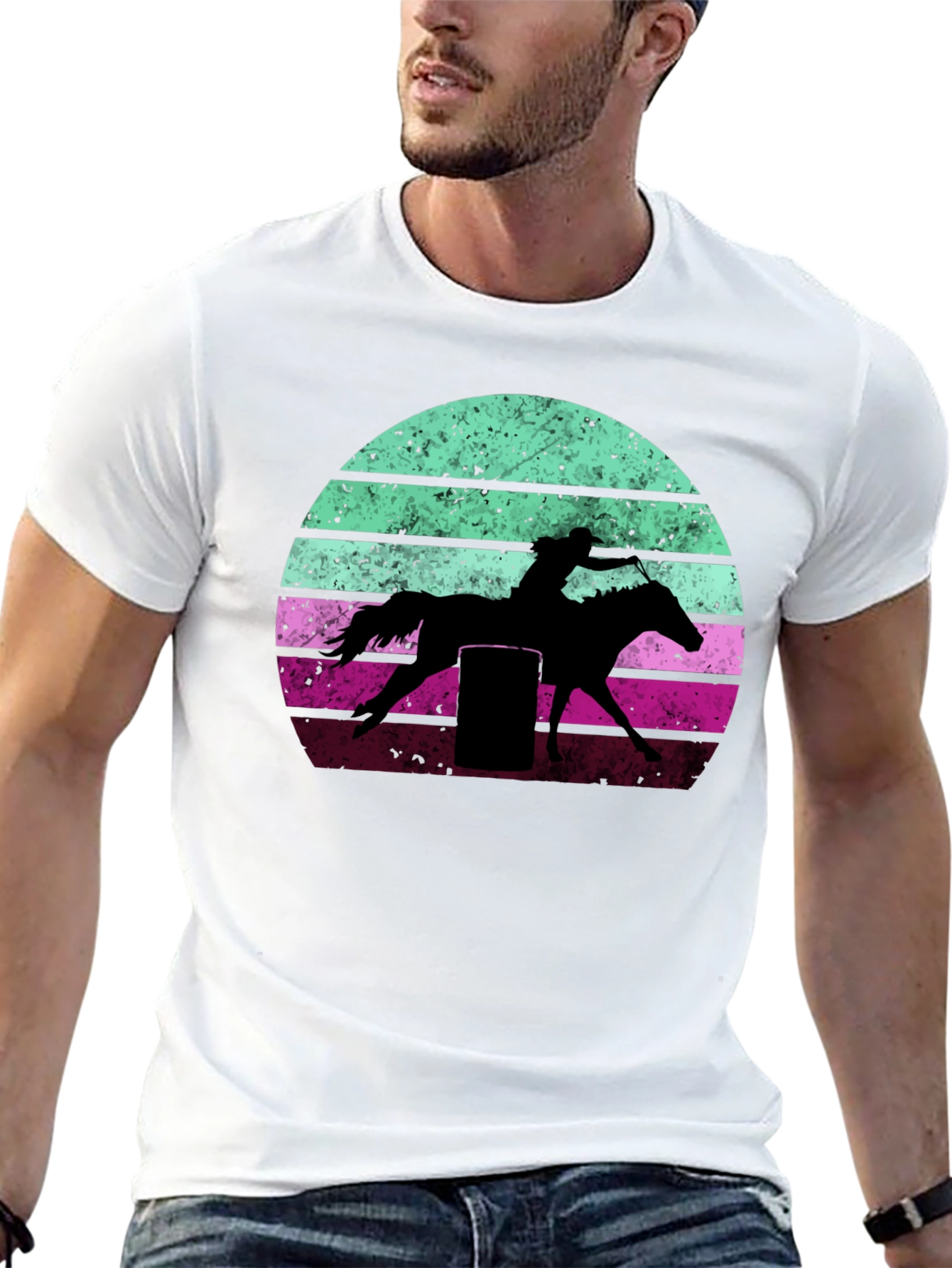 Black Retro Barrel Racing Graphic Tee view 13