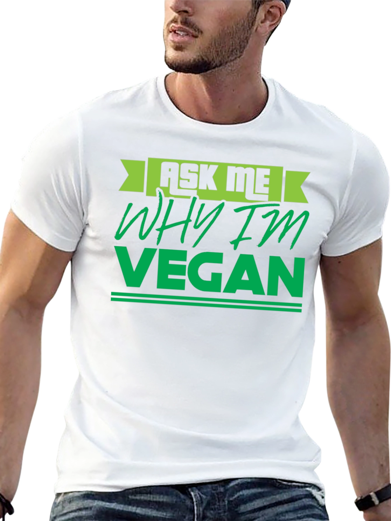 Black Ask Me Why I'm Vegan T-Shirt view 13
