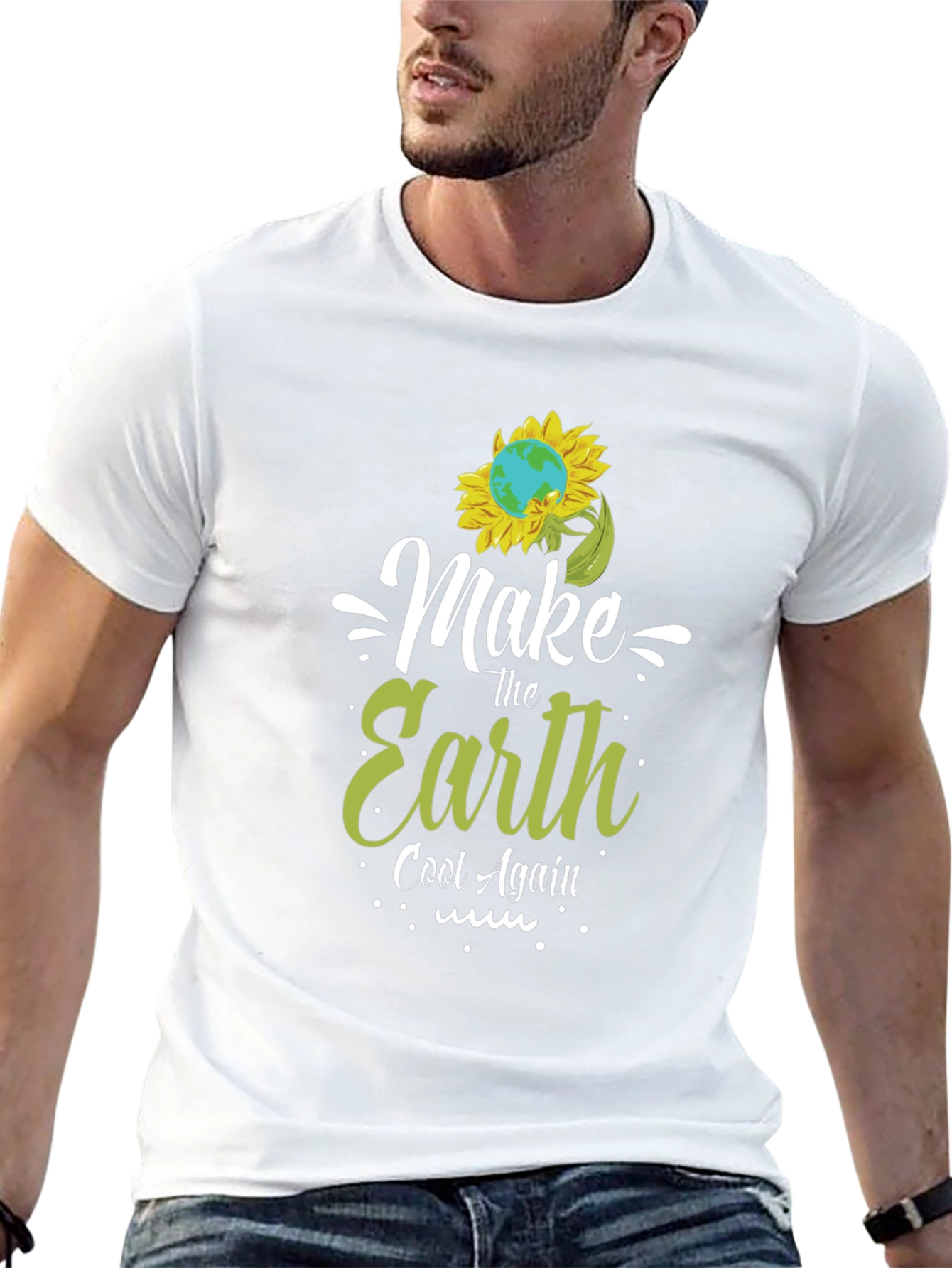 Black Eco-Friendly "Make Earth Cool" Graphic Tee view 13