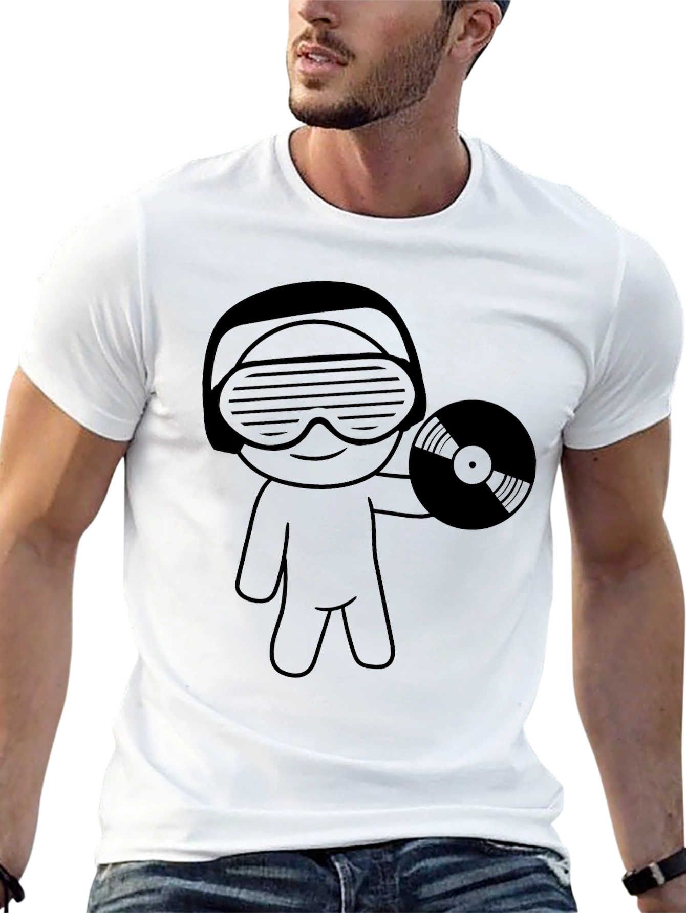 Black DJ Record Graphic Black T-Shirt view 13