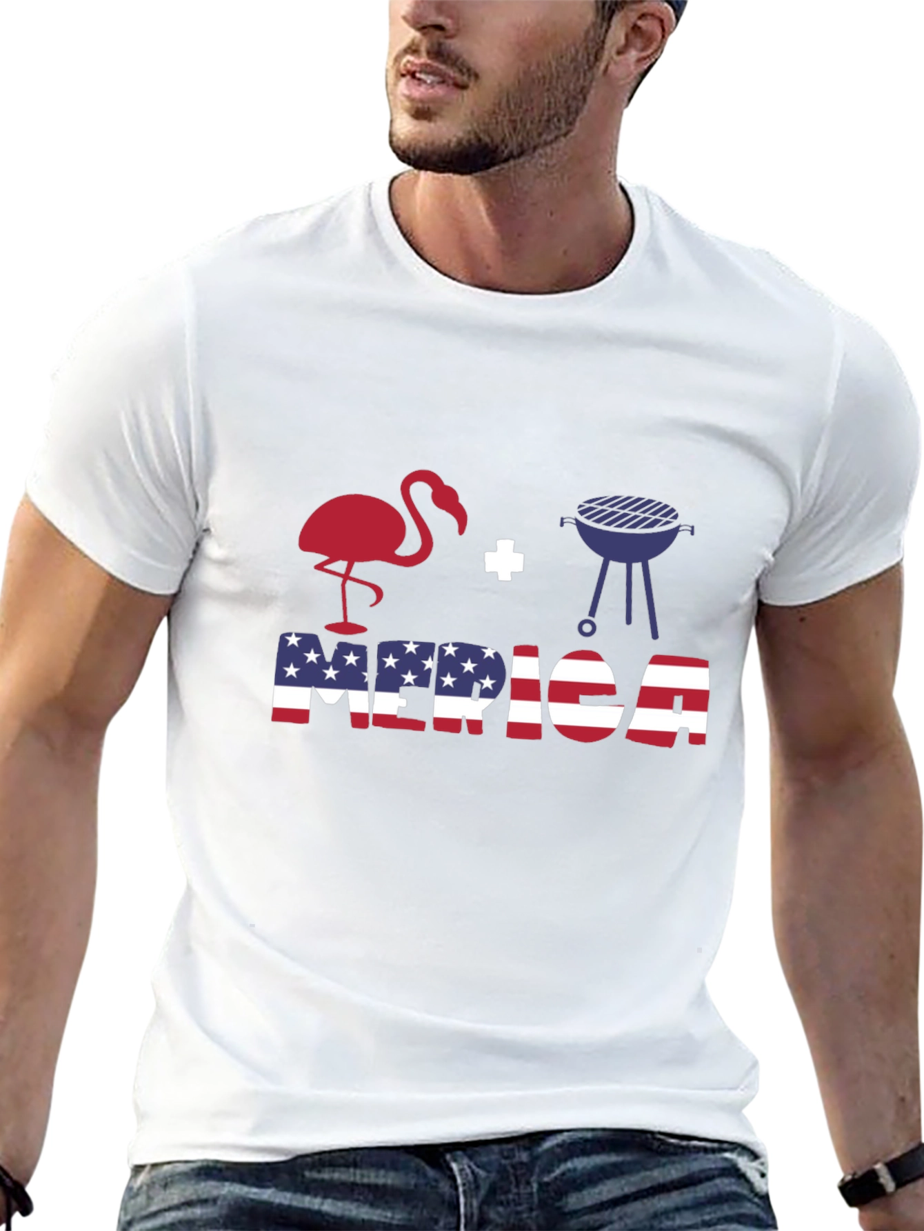 Black Flamingo+Grill Merica T-Shirt view 13