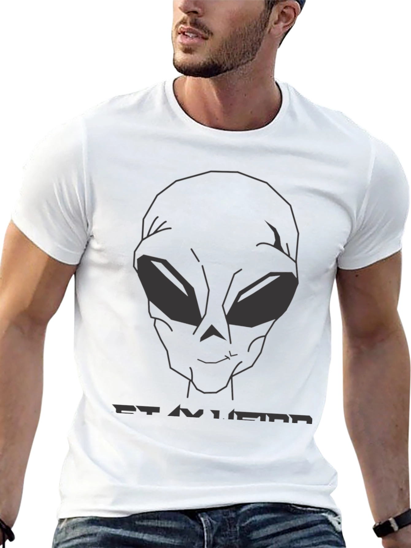Black Stay Weird Alien T-Shirt - Black Graphic Tee view 13