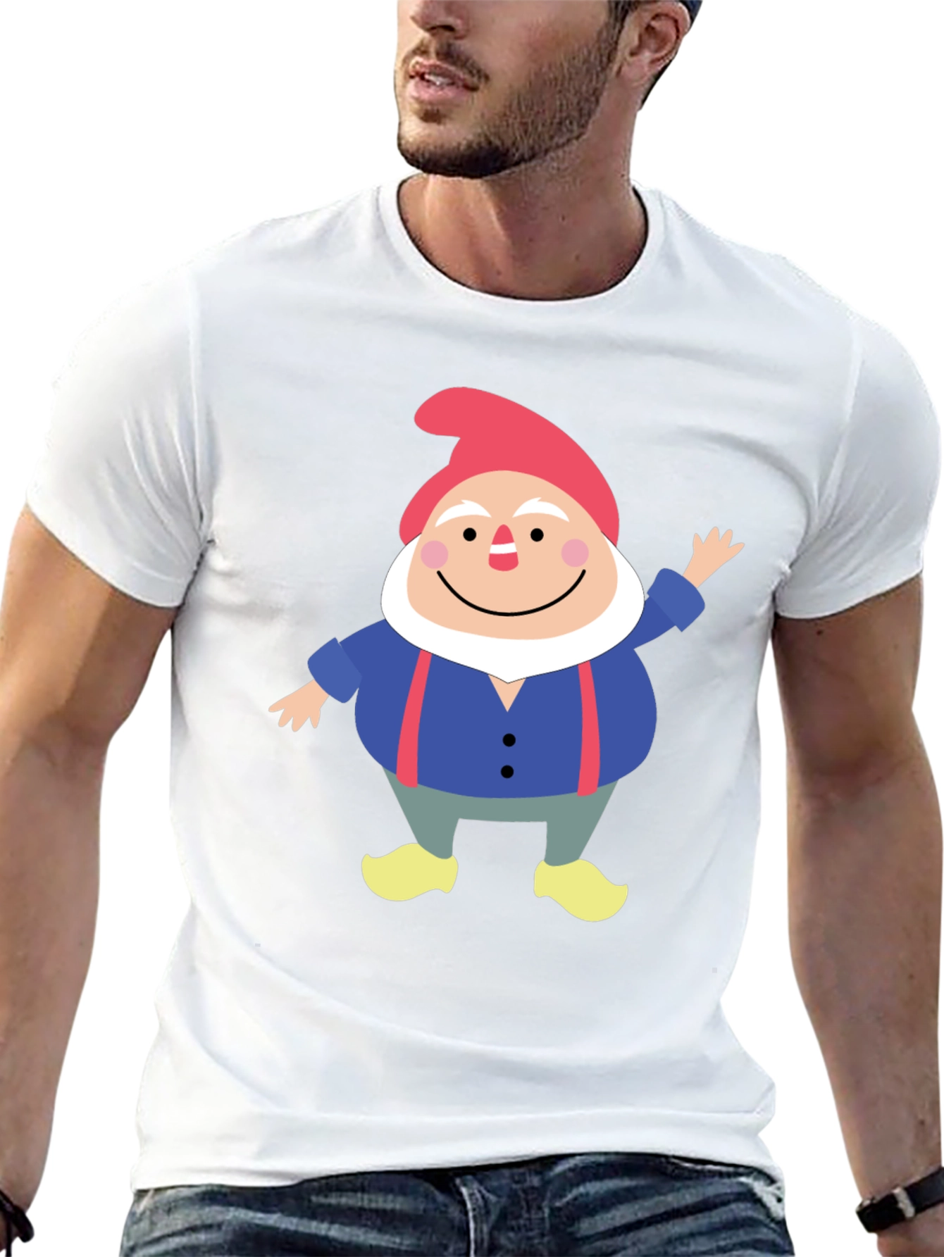 Black Gnome Graphic Tee - Funny Cartoon Shirt view 13