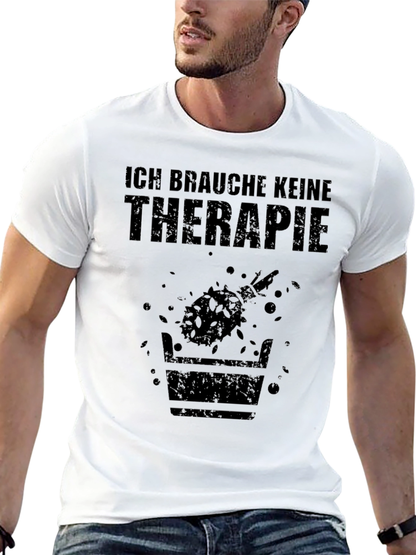 Black Ich Brauche Keine Therapie Black T-Shirt view 13
