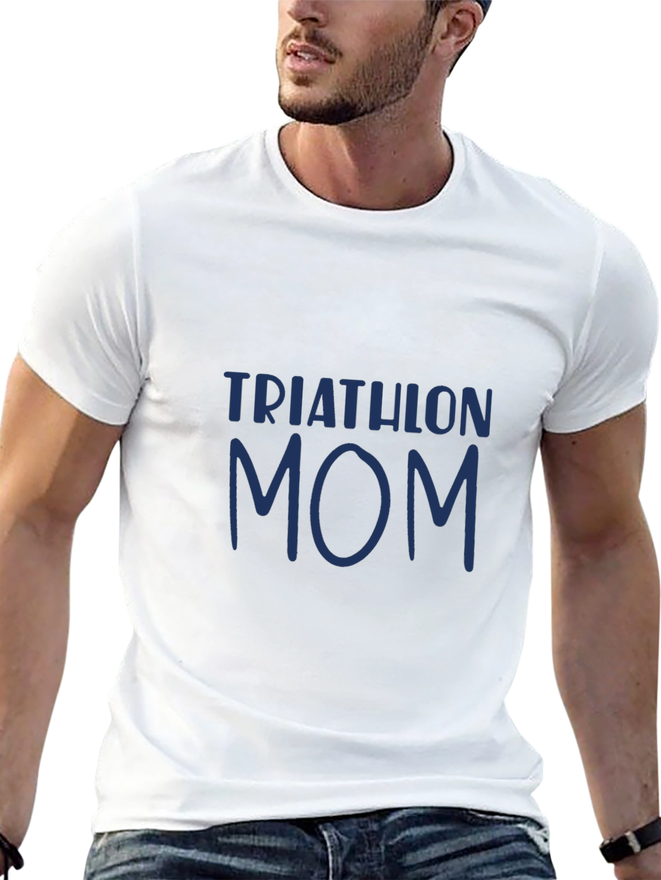 Black Triathlon Mom T-Shirt - Black Cotton Tee view 13