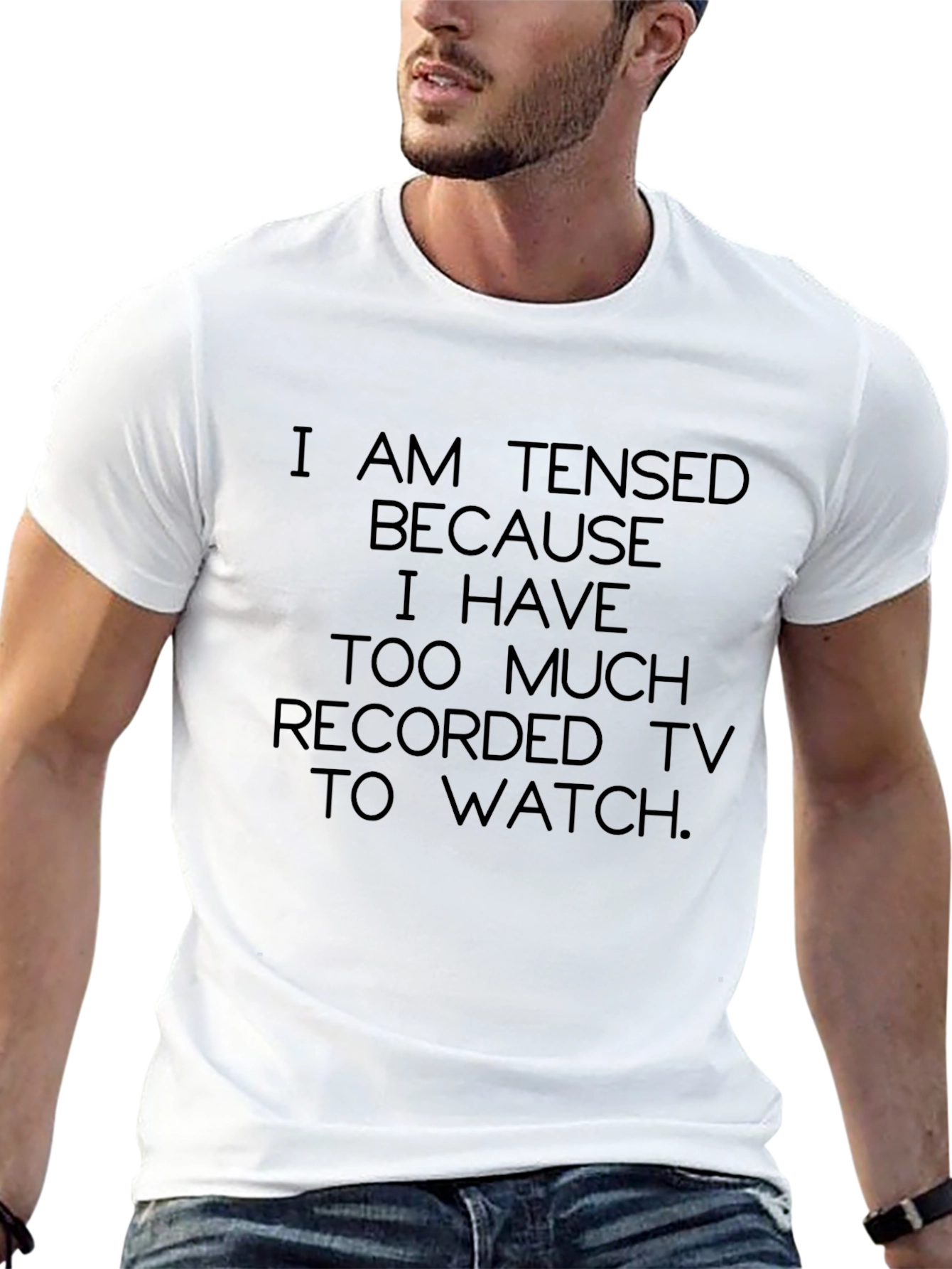 Black Humorous Black T-Shirt - I Am Tensed view 13