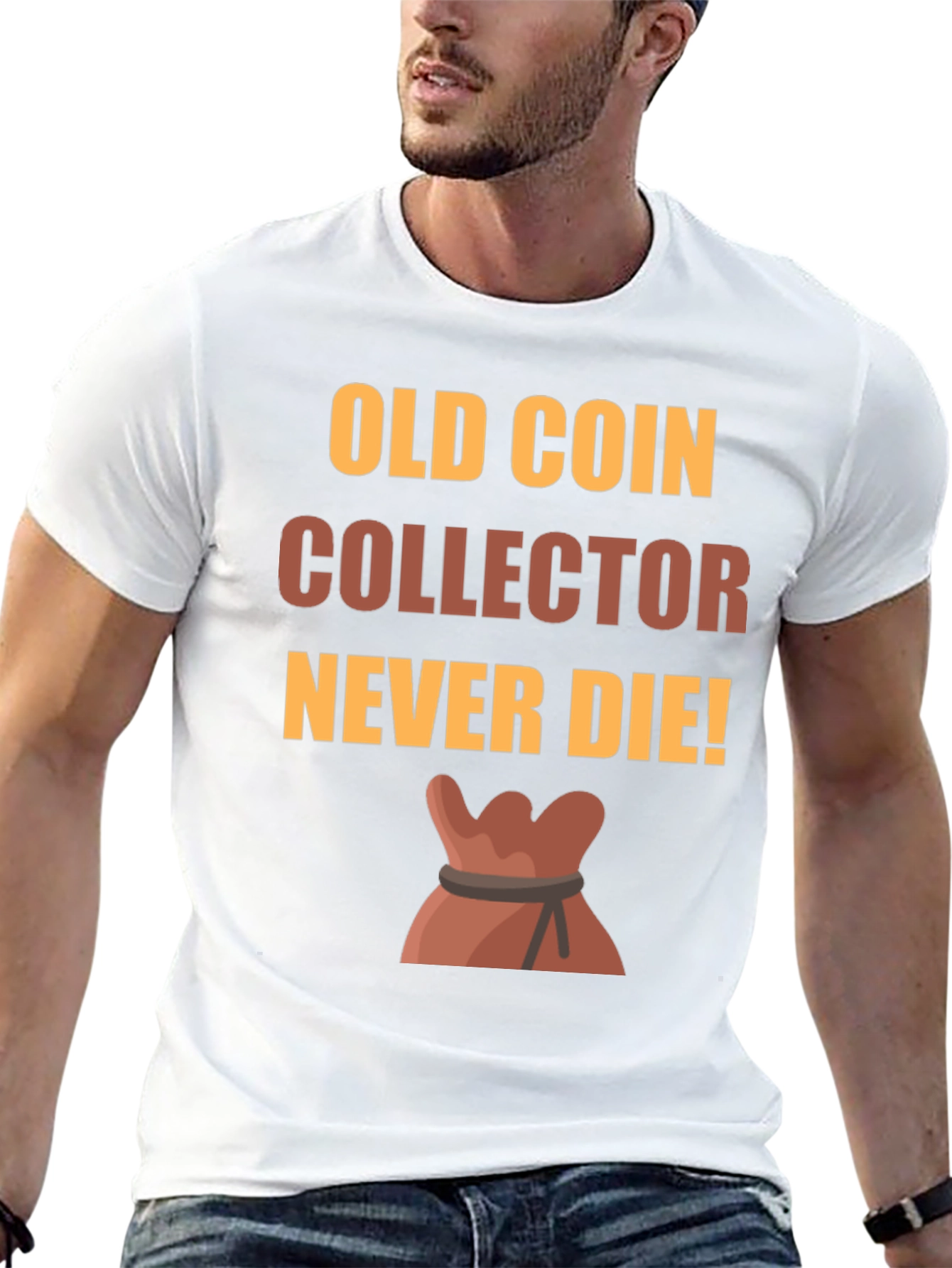 Black Old Coin Collector T-Shirt - Never Die! view 13