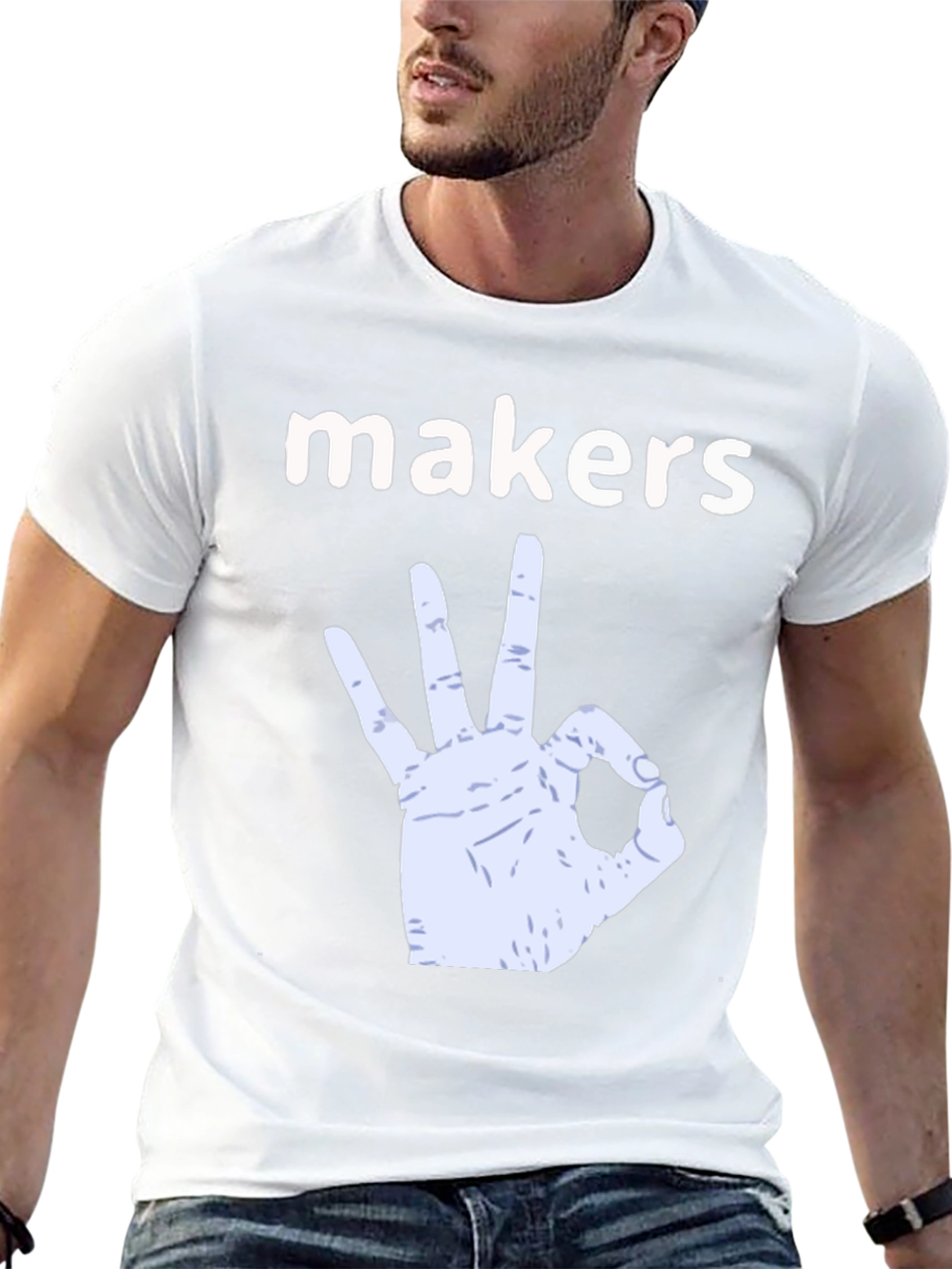 Black Makers Gesture Graphic T-Shirt - Black Cotton Tee view 13
