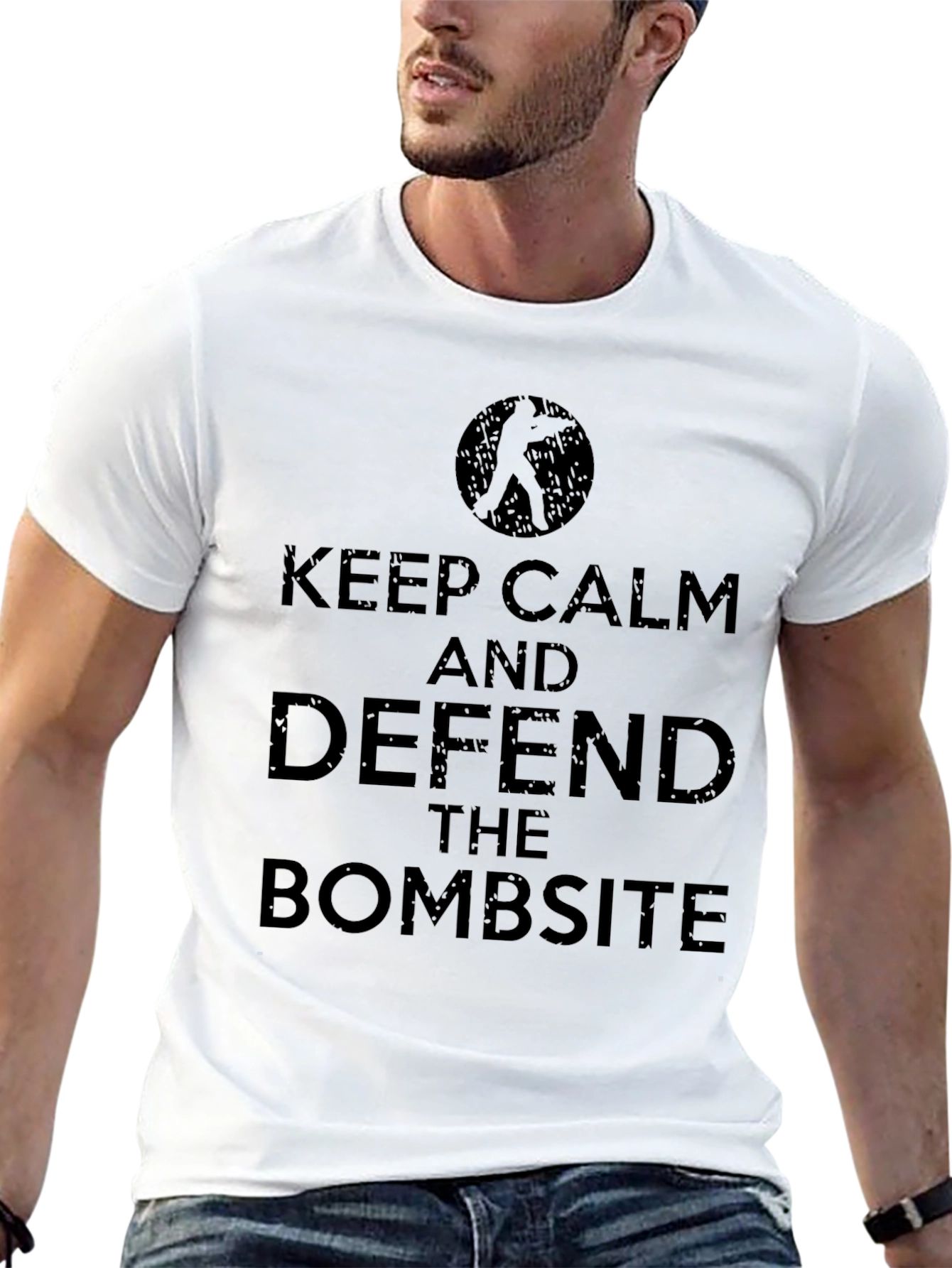 Black Keep Calm & Defend Bombsite - Men's Black Graphic Tee view 13