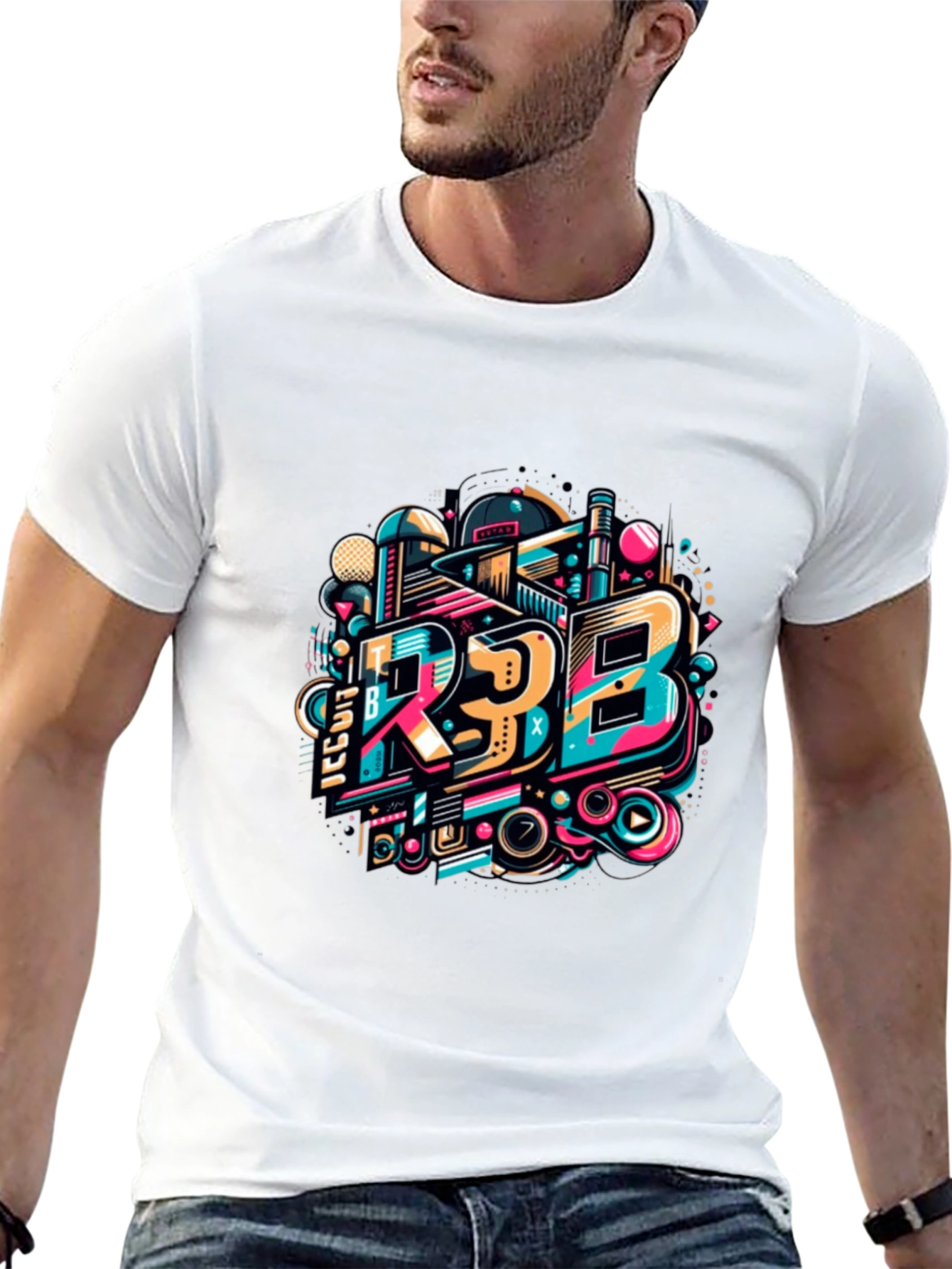Black Bold Graphic Tee - R3B Design Black T-Shirt view 13