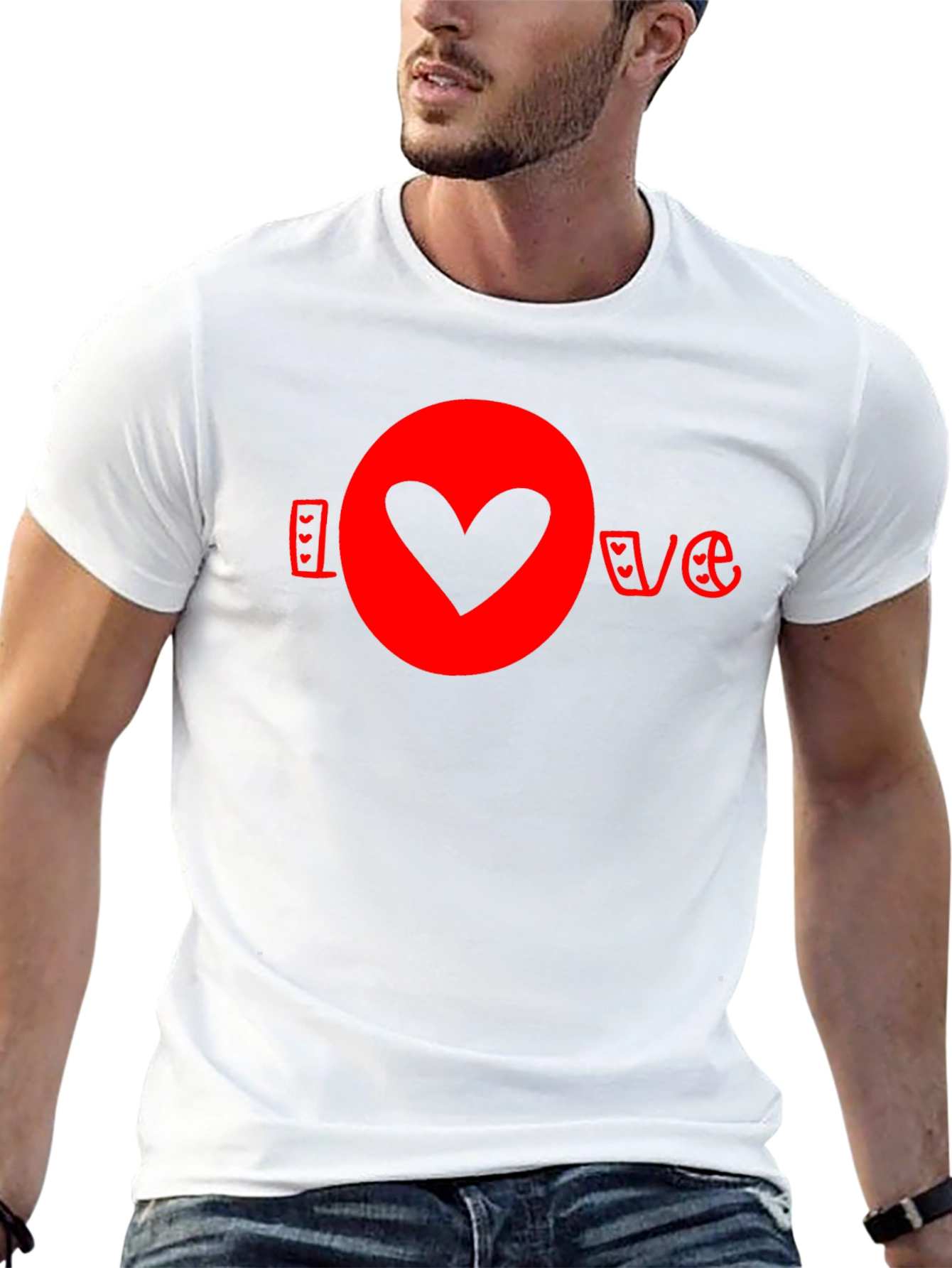 Black Love Heart Graphic Tee - Black T-Shirt view 13