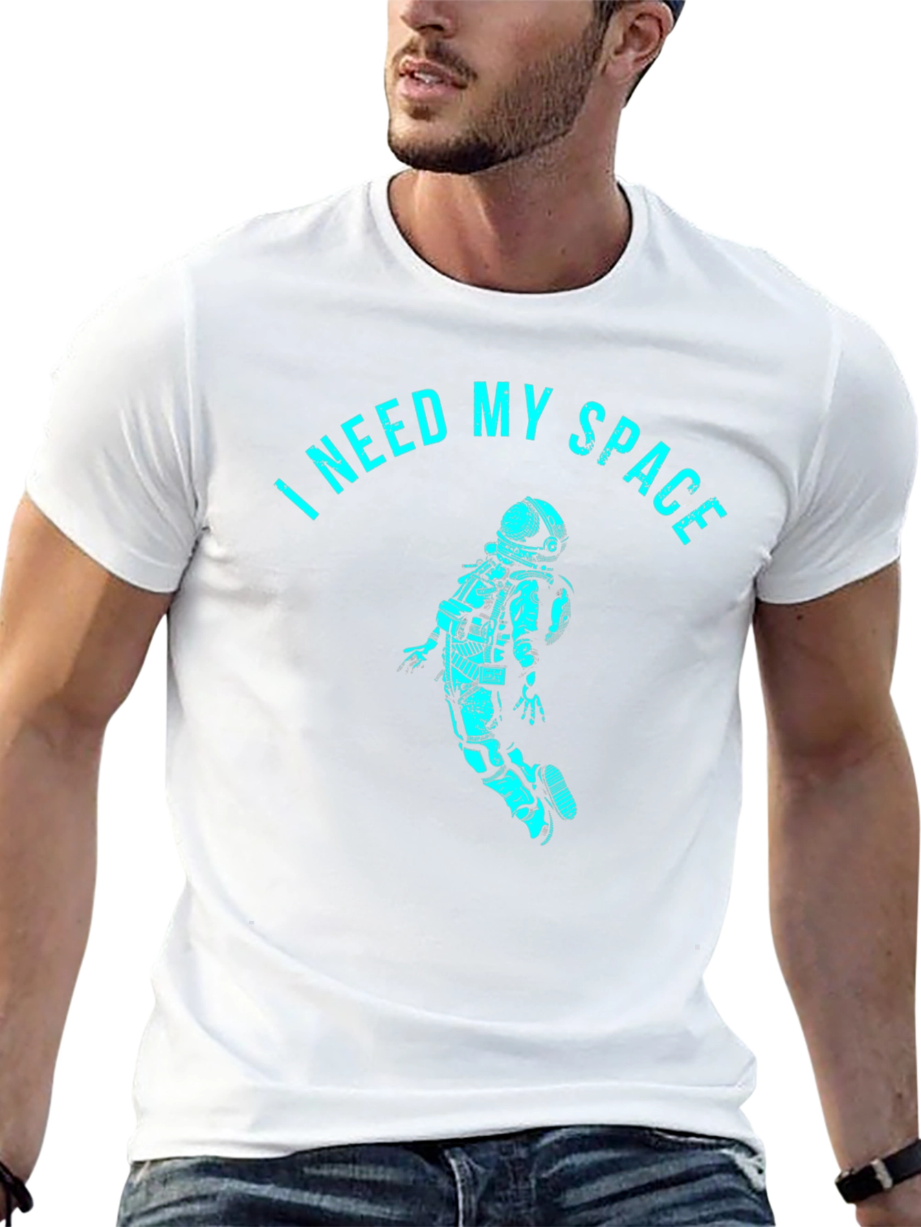 Black I Need My Space T-Shirt - Astronaut Design view 13