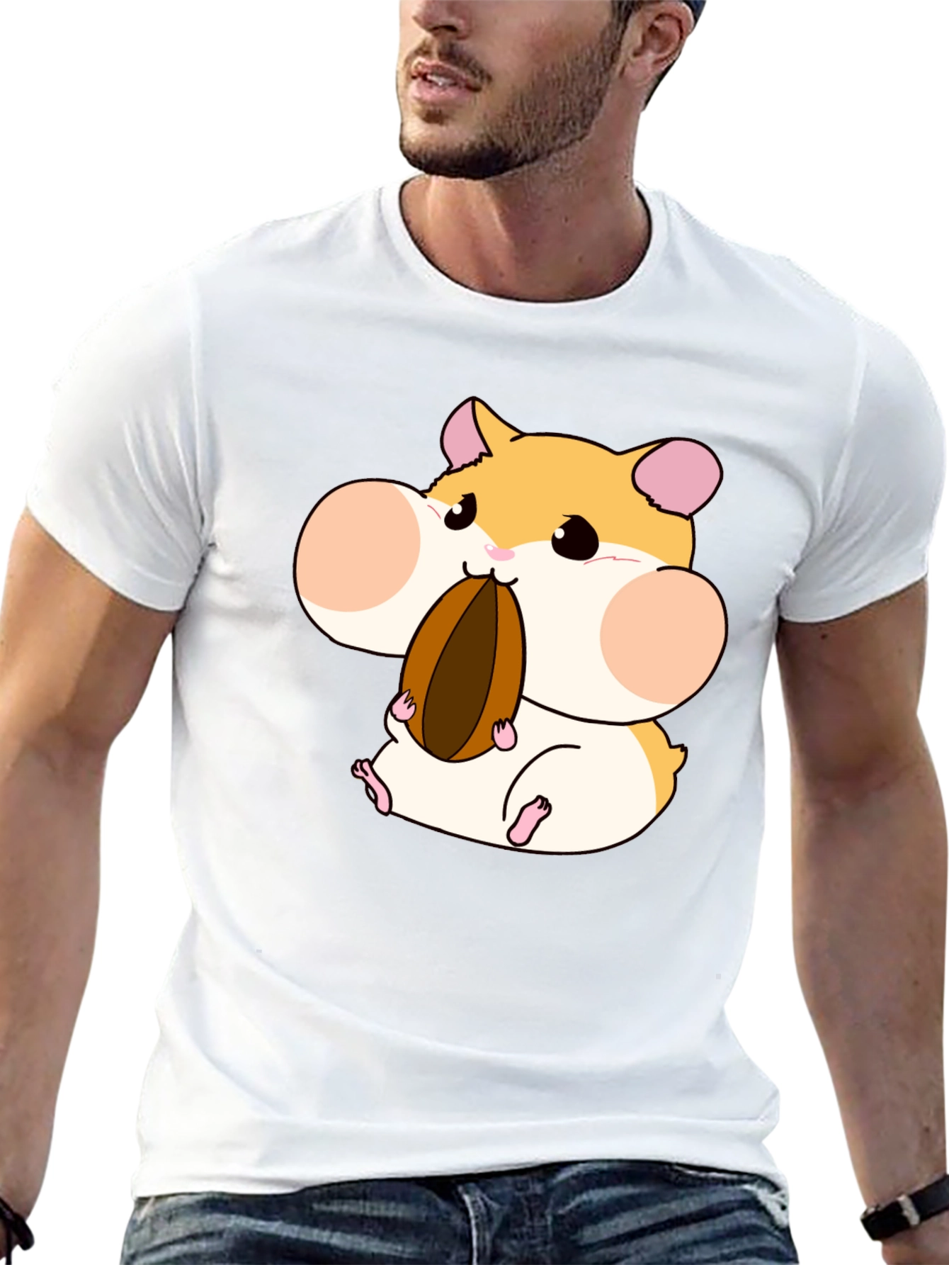Black Hamster Lover T-Shirt - Cartoon Hamster Graphic Tee view 13