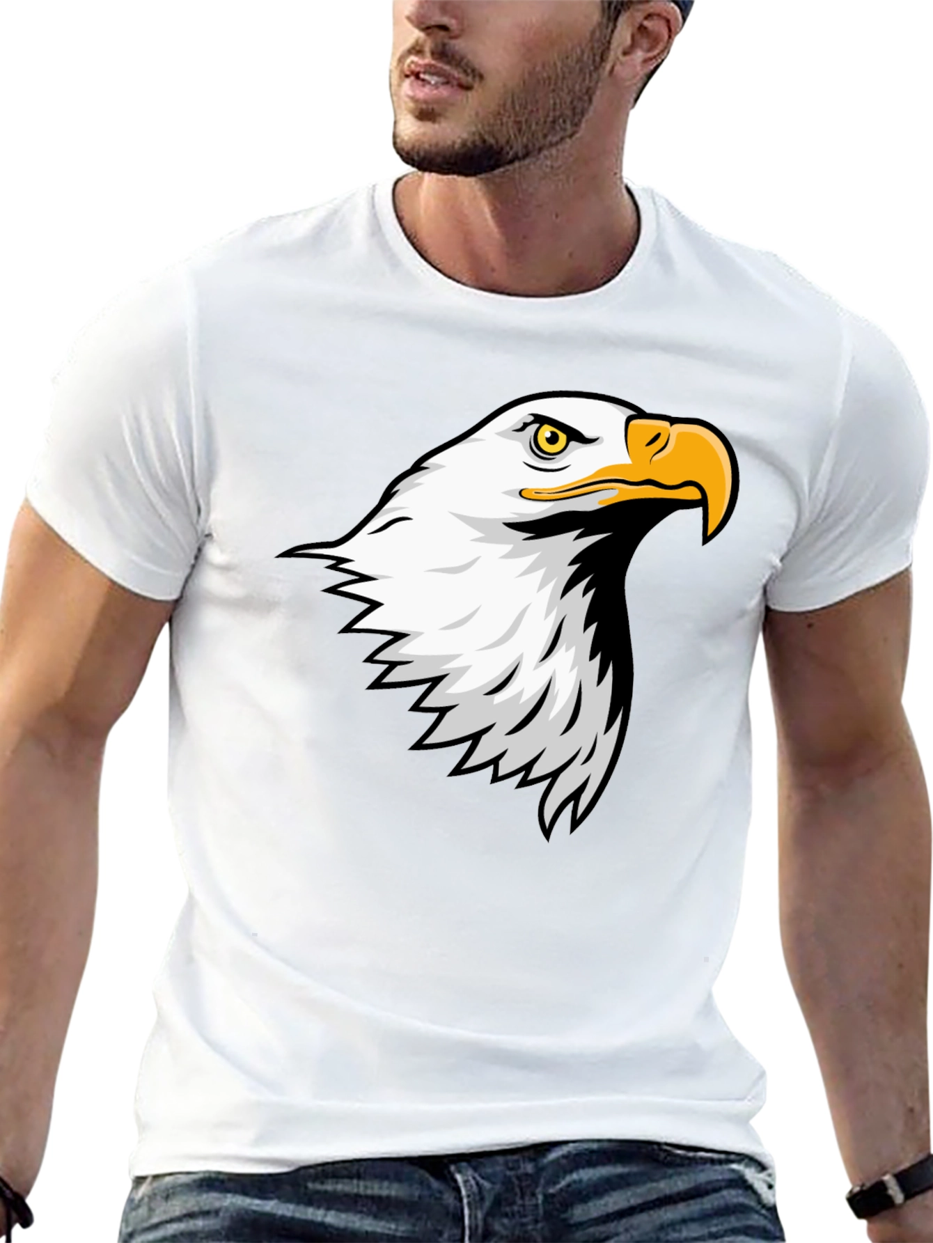 Black Eagle Graphic Tee - Men's Black Cotton T-Shirt view 13