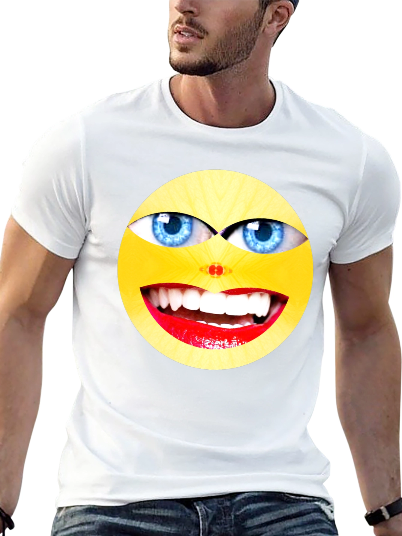 Black Funny Emoji Graphic Black T-Shirt view 13