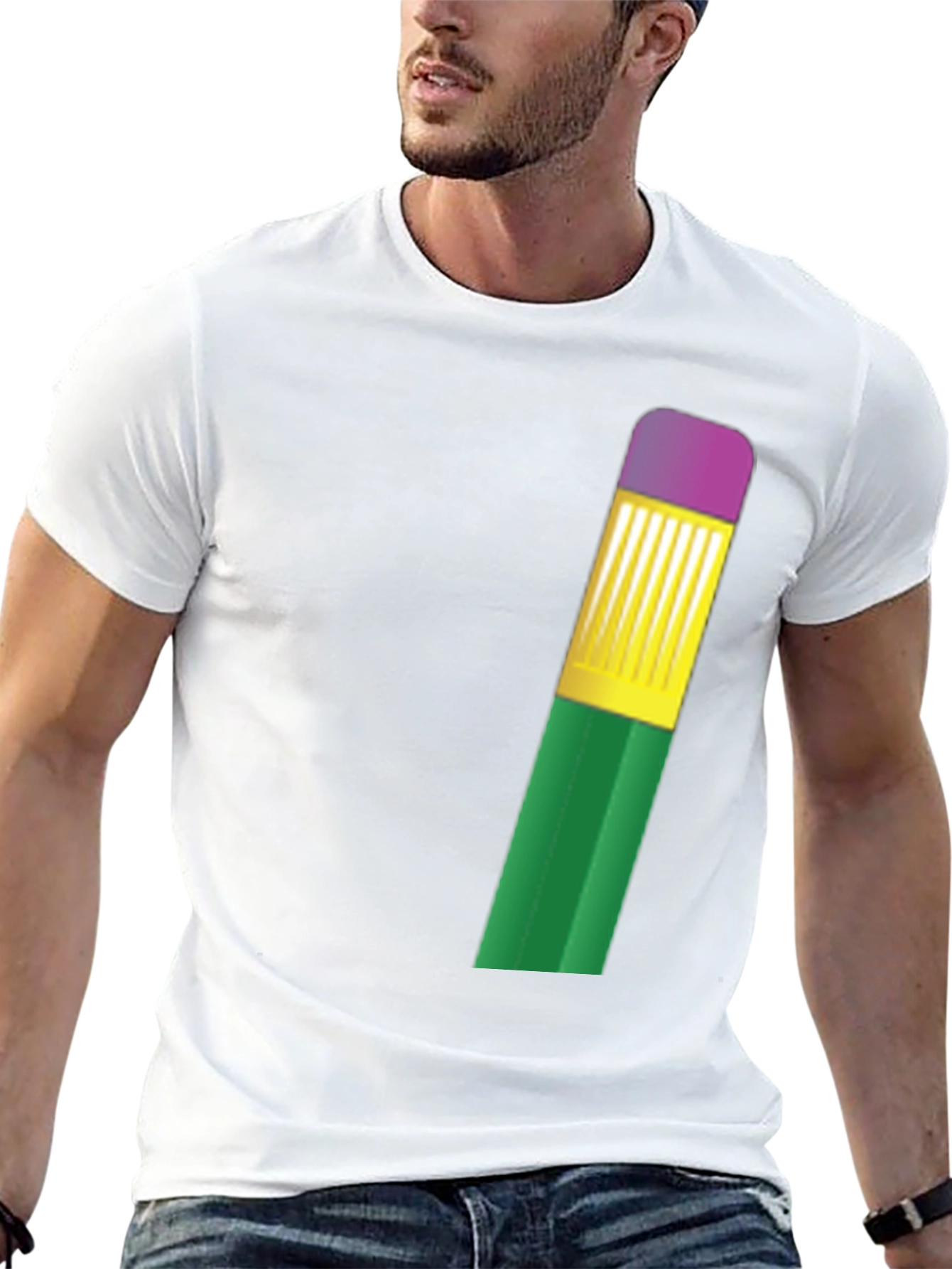 Black Novelty Pencil T-Shirt - Quirky Graphic Tee view 13