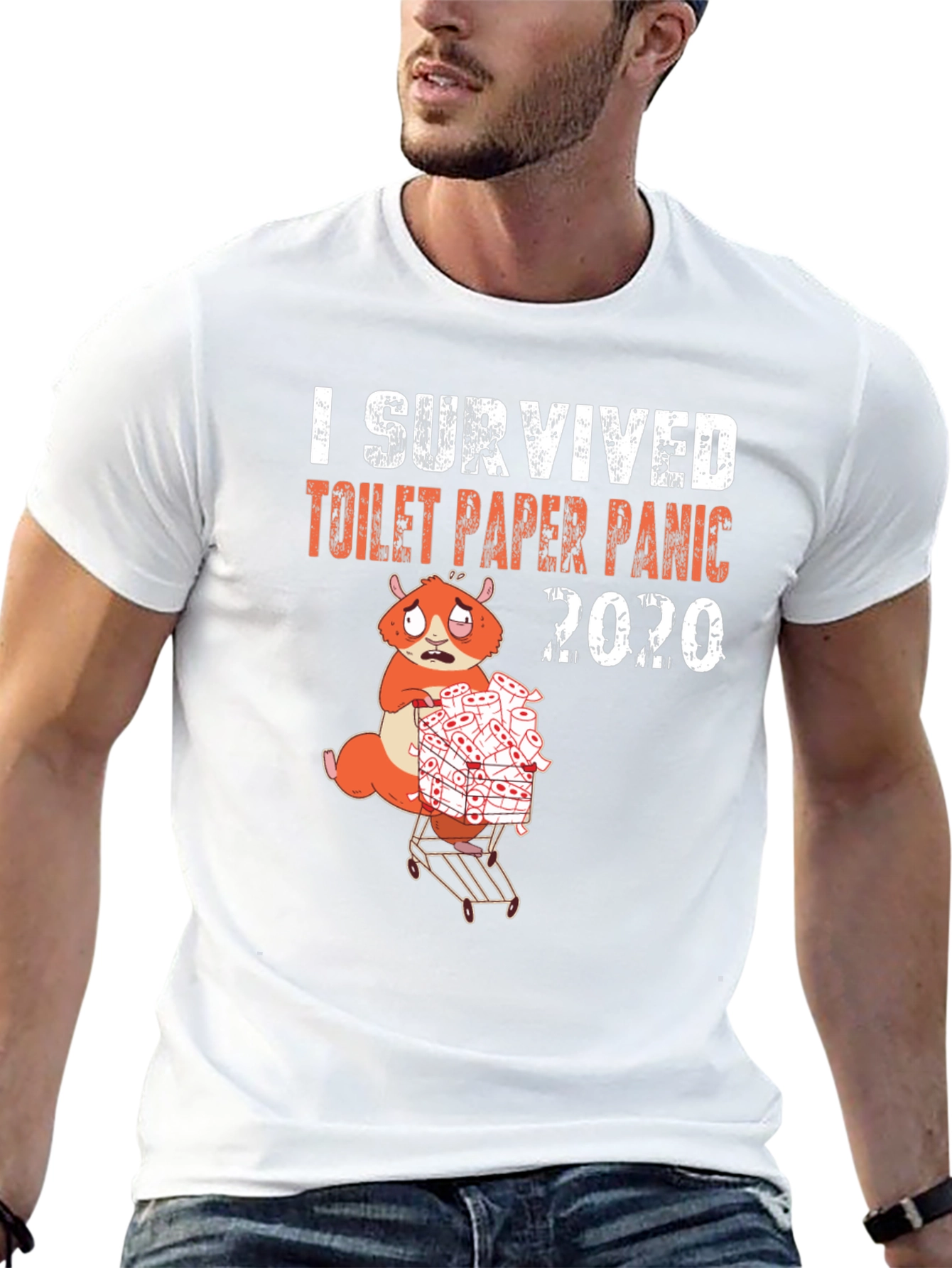 Black I Survived Toilet Paper Panic 2020 T-Shirt view 13