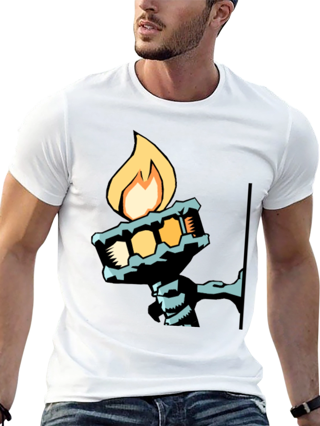 Black Cool Graphic Tee - Torch Bearer Design view 13