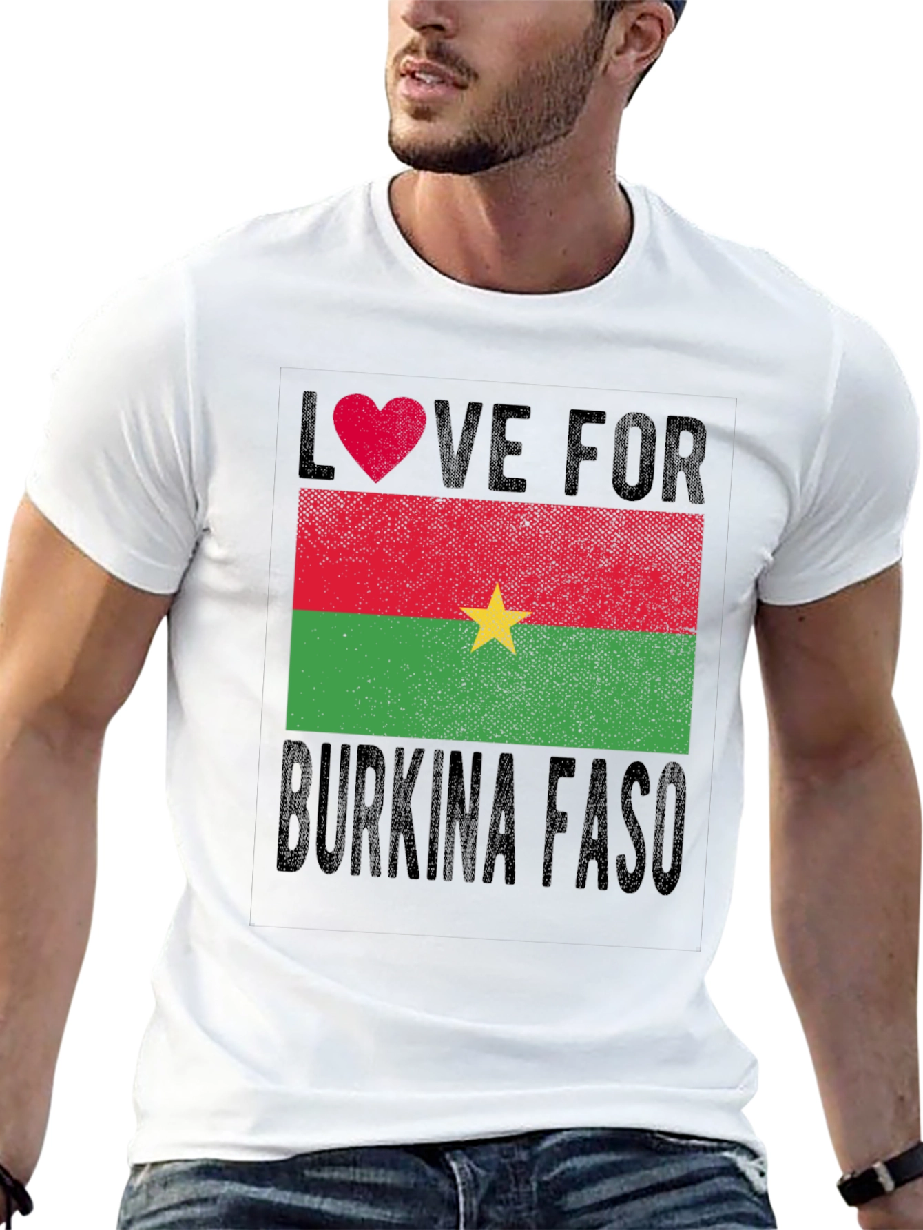 Black Burkina Faso Flag Heart T-Shirt - Love for Country Tee view 13