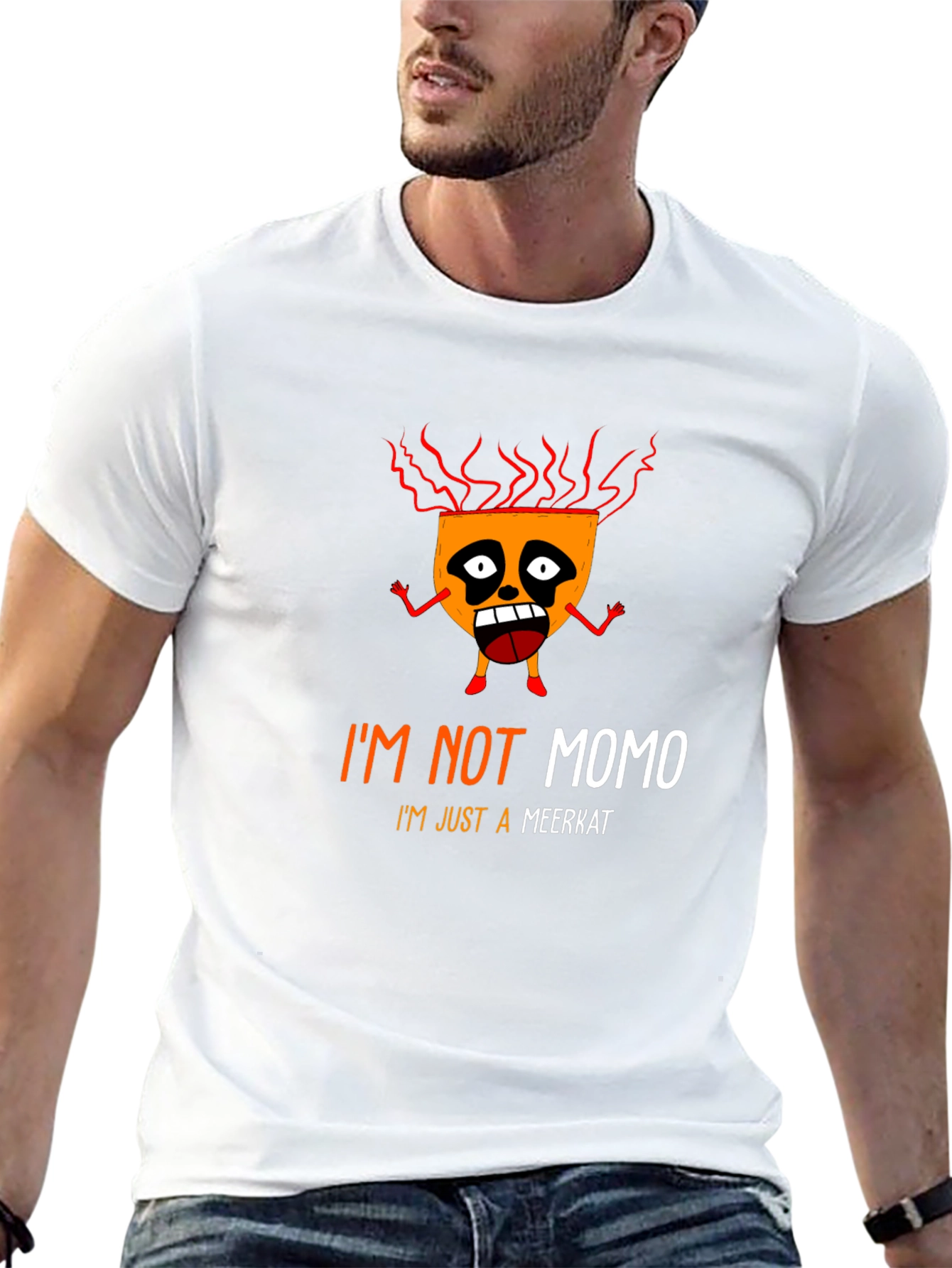 Black I'm Not Momo Just A Meerkat Black Graphic T-Shirt view 13