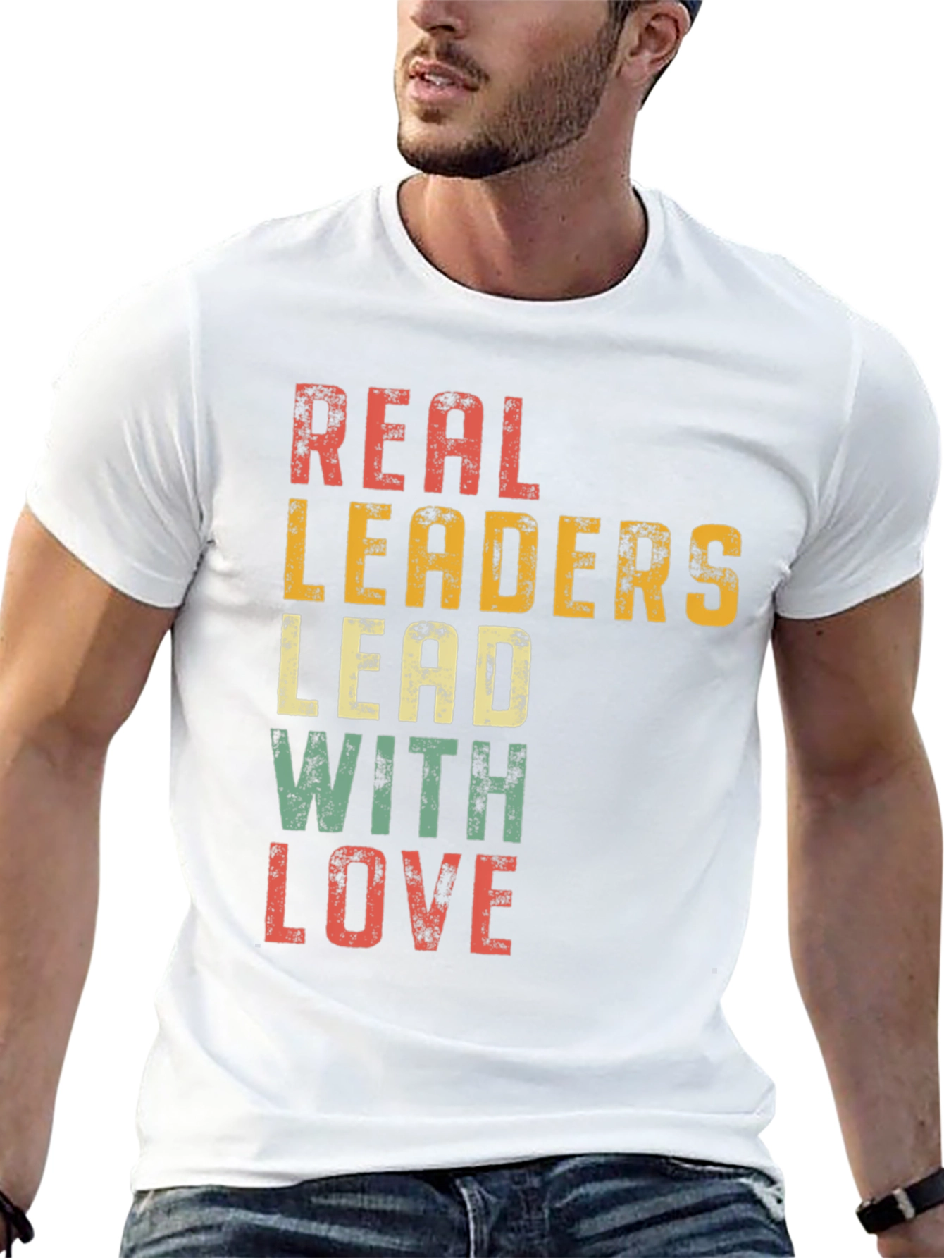 Black Real Leaders Lead With Love Graphic Tee view 13