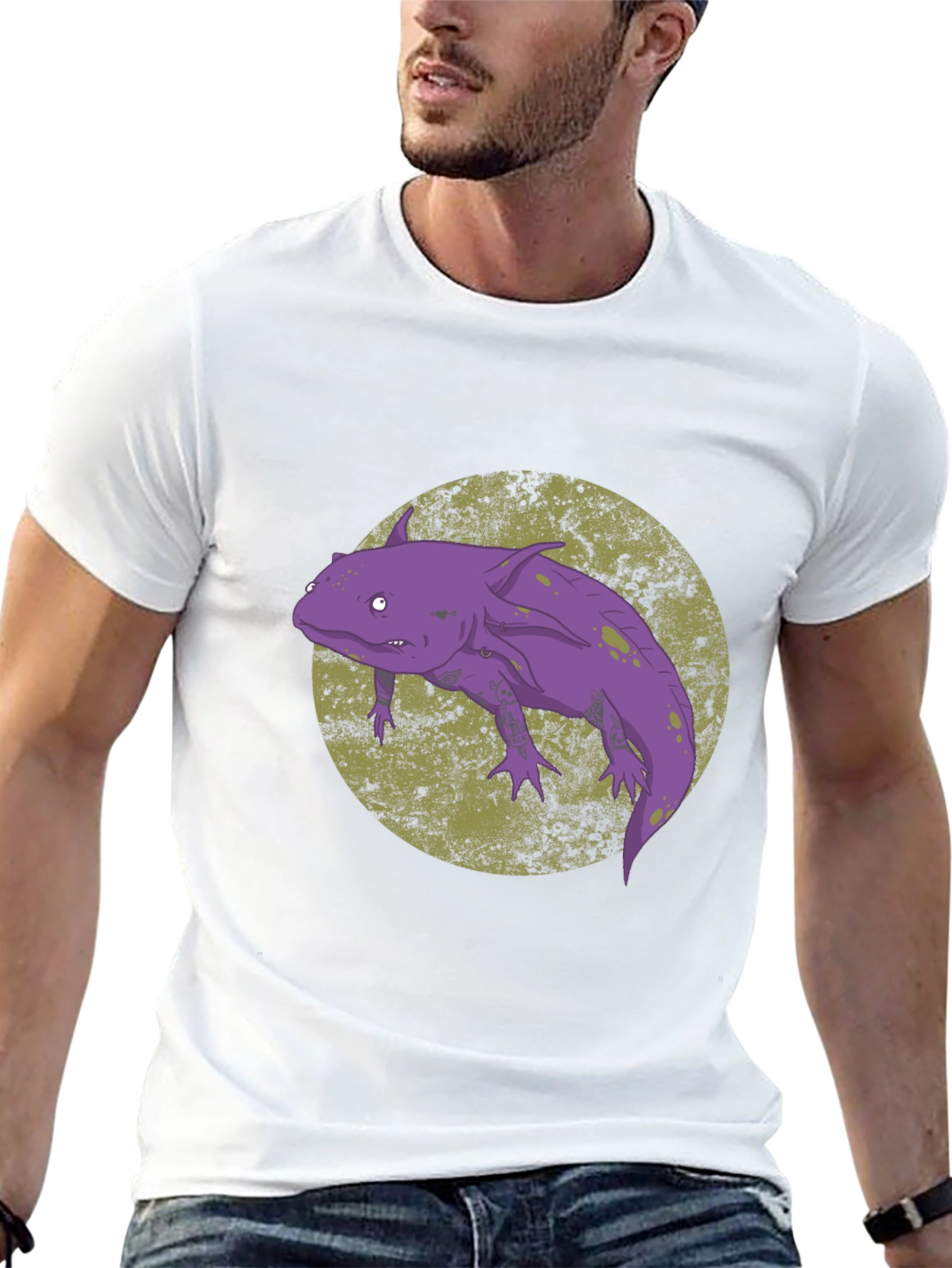 Black Axolotl Graphic Tee - Black Cotton Blend view 13