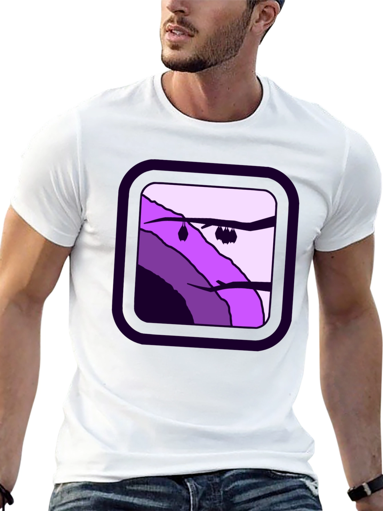 Black Bat Cave Graphic Tee - Unisex Black Cotton T-Shirt view 13