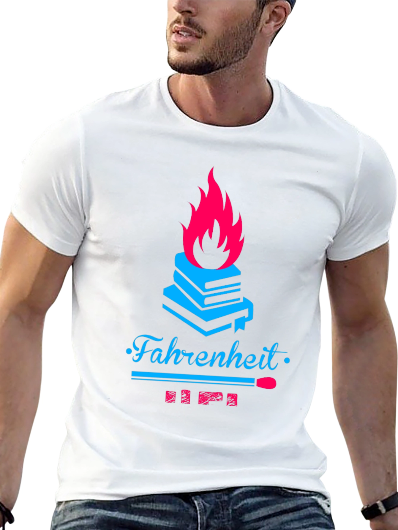 Black Fahrenheit Book Burning Graphic Tee view 13
