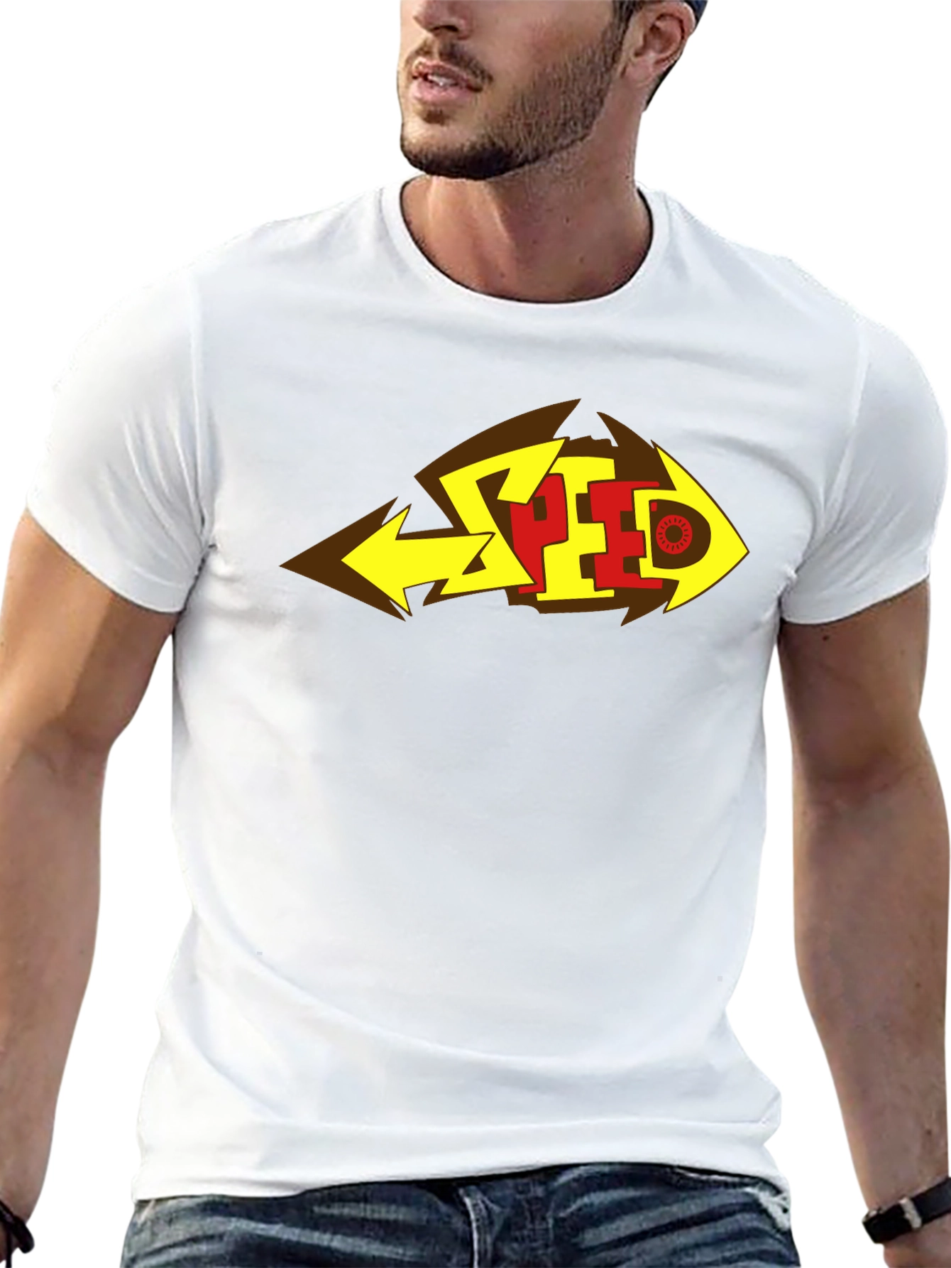 Black Bold SPEED Graphic Tee - Black Cotton Blend view 13