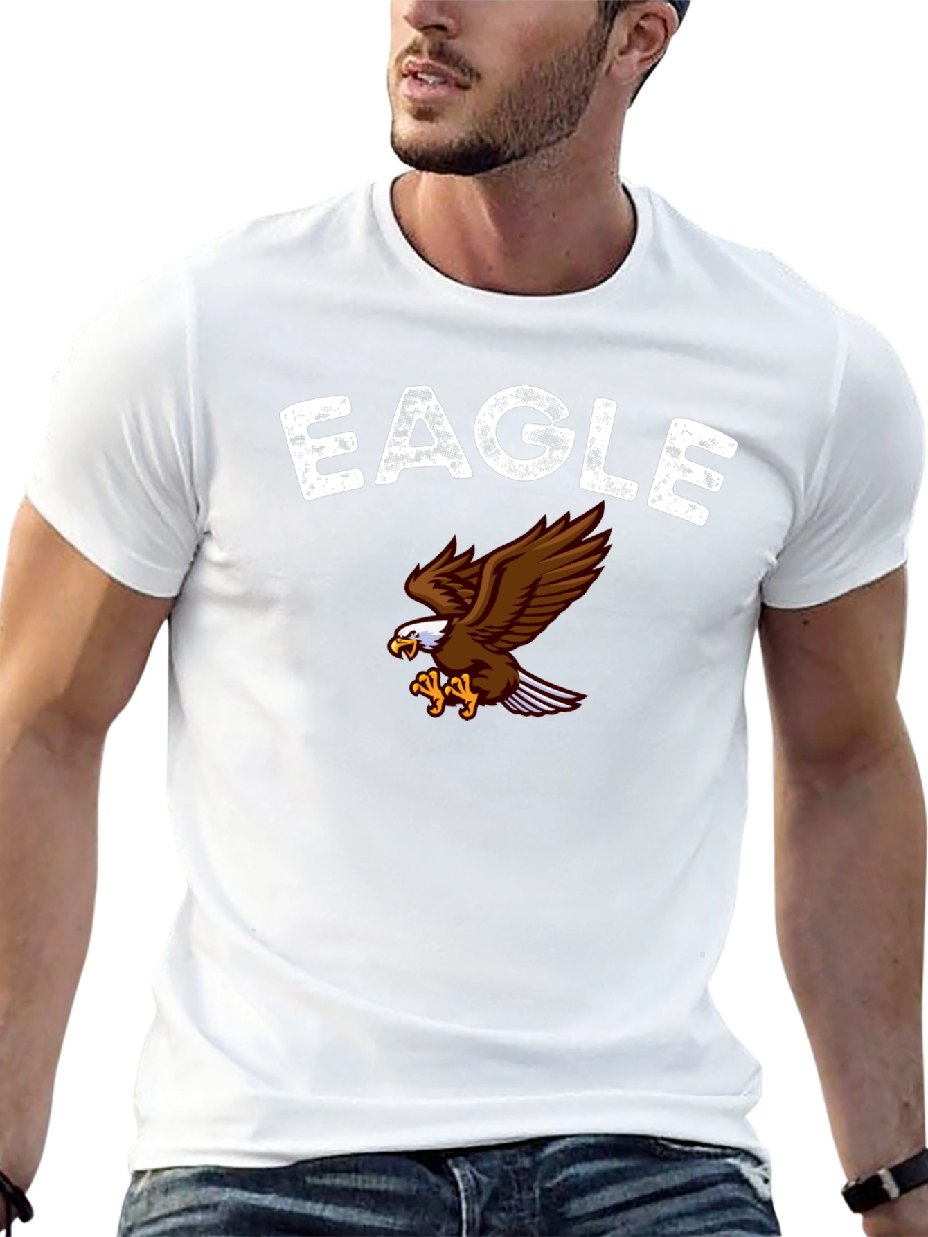 Black Black Eagle Graphic Print T-Shirt view 13