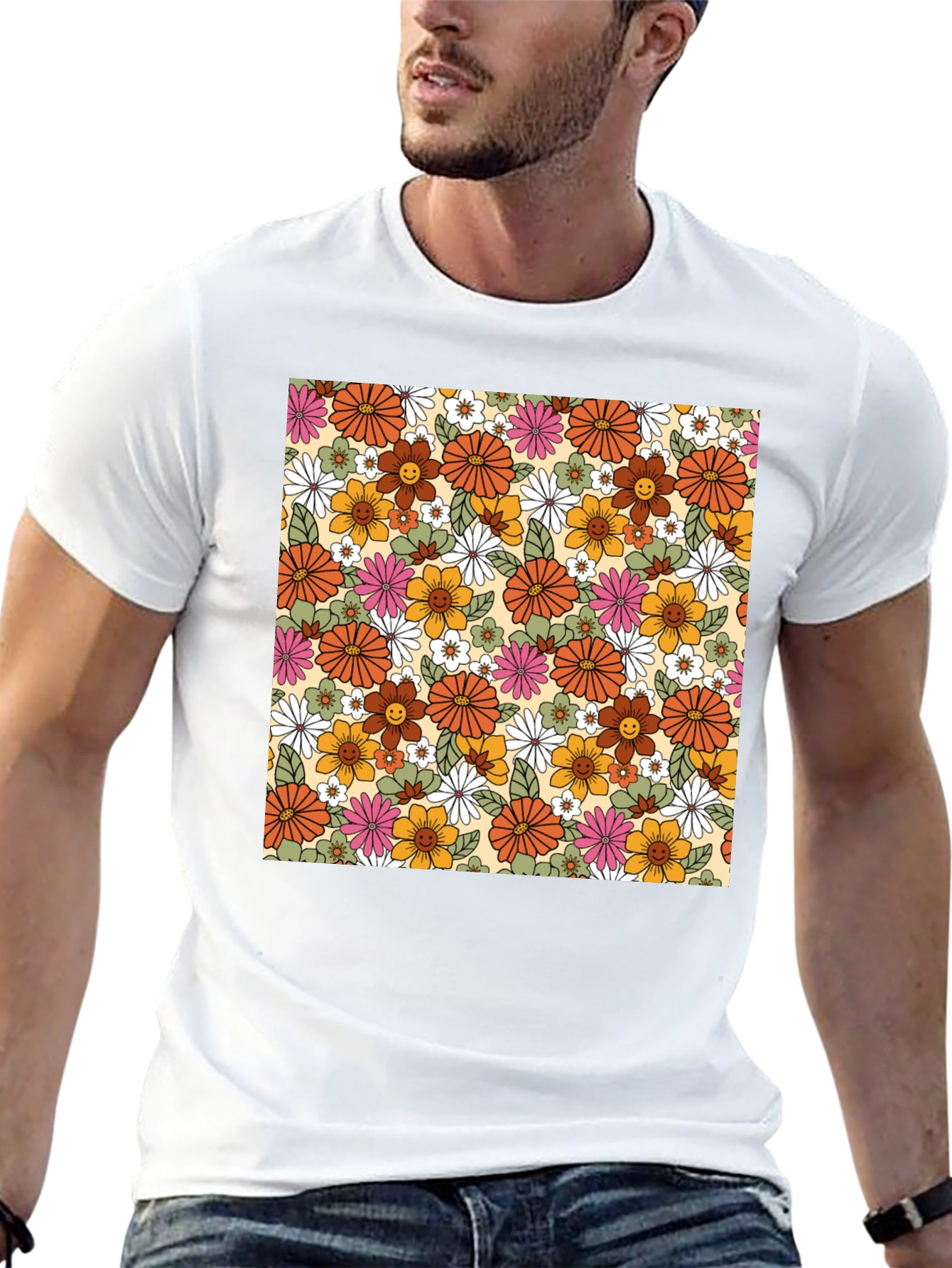 Black Retro Floral T-Shirt - Vintage Style view 13