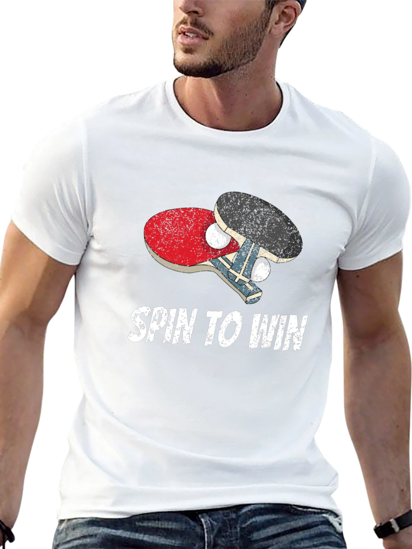 Black Spin To Win Ping Pong T-Shirt view 13