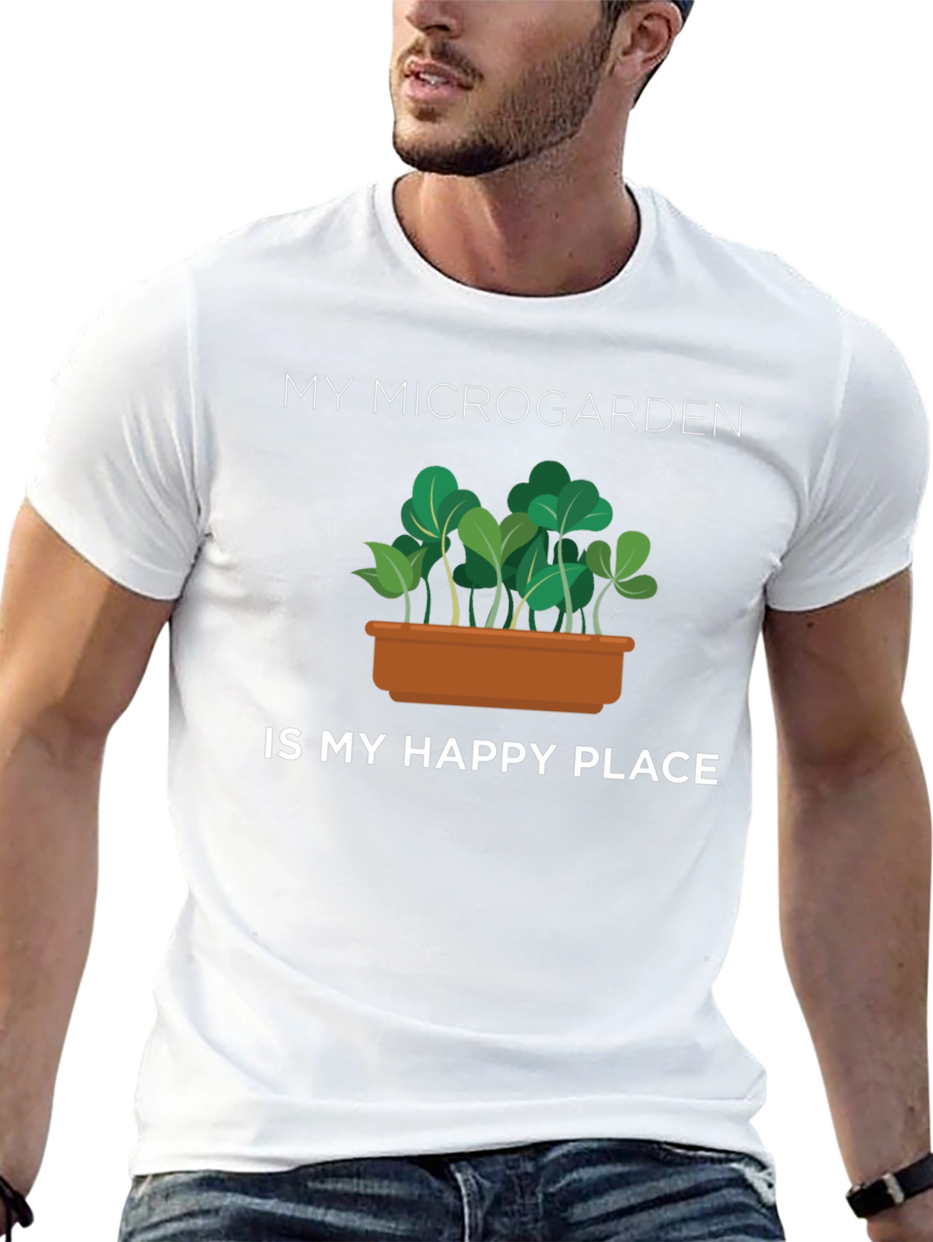 Black Microgarden Happy Place Black T-Shirt view 13